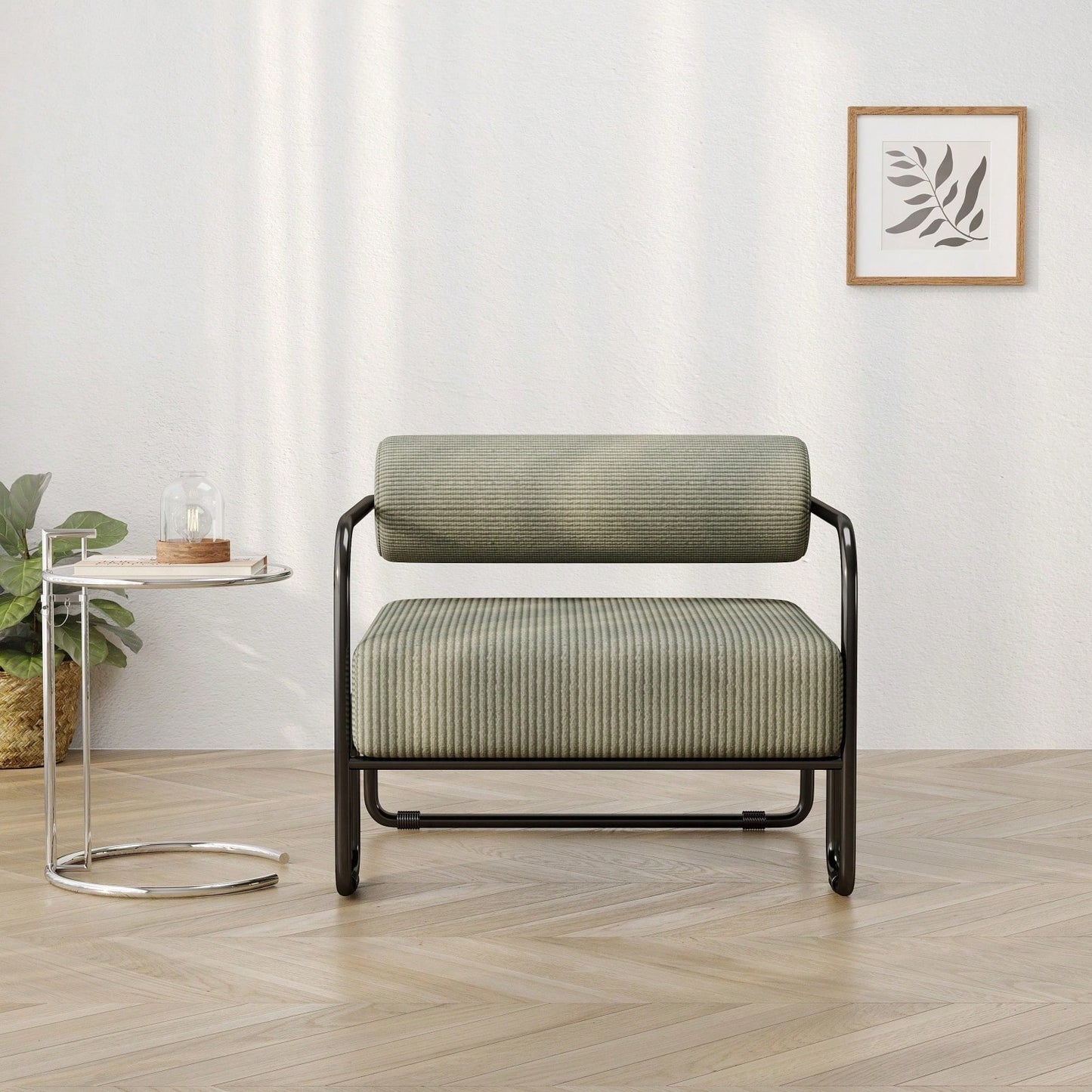 Comfortable Ergonomic Accent Chair with Ottoman for Living Room Bedroom Office Easy Assembly