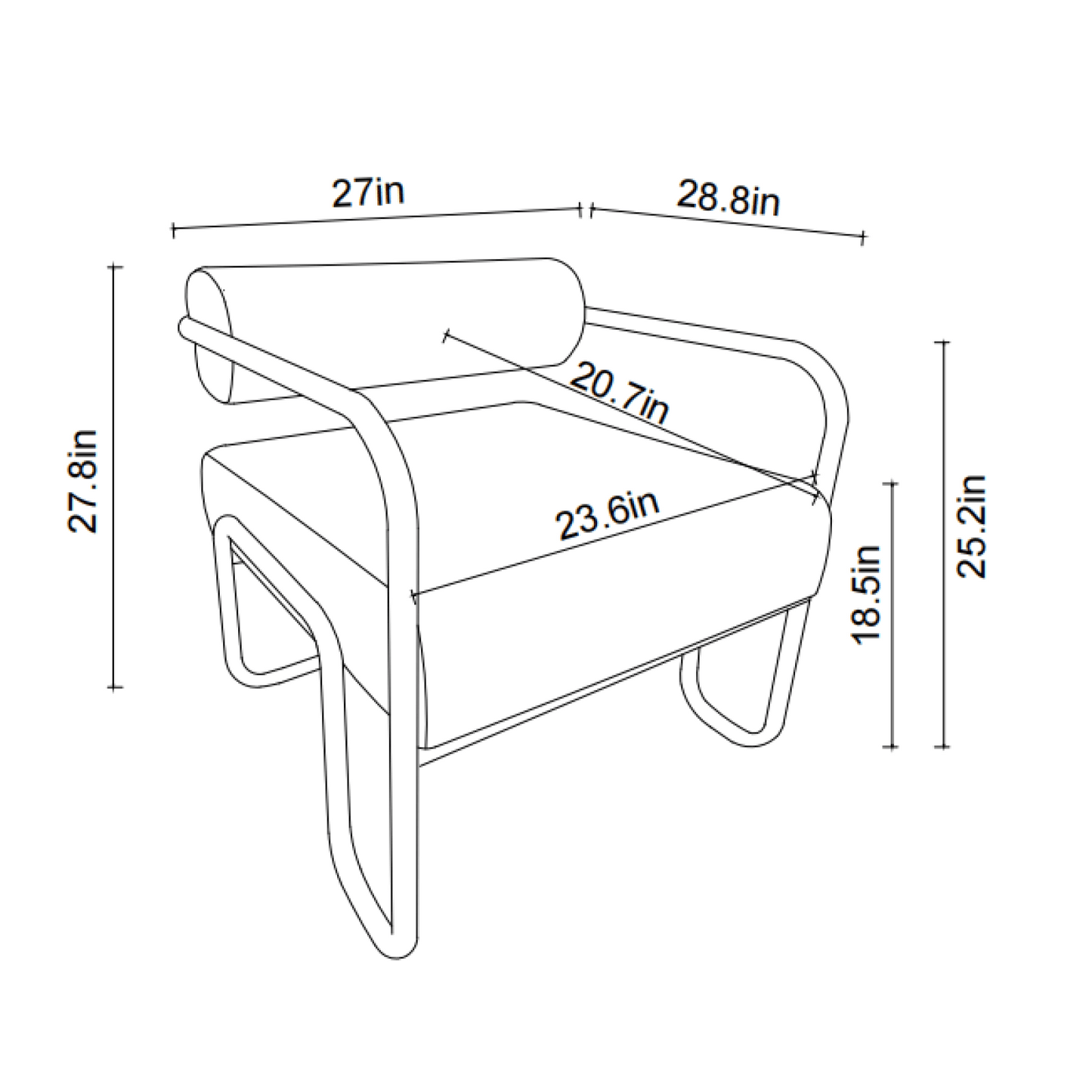 Comfortable Ergonomic Accent Chair with Ottoman for Living Room Bedroom Office Easy Assembly