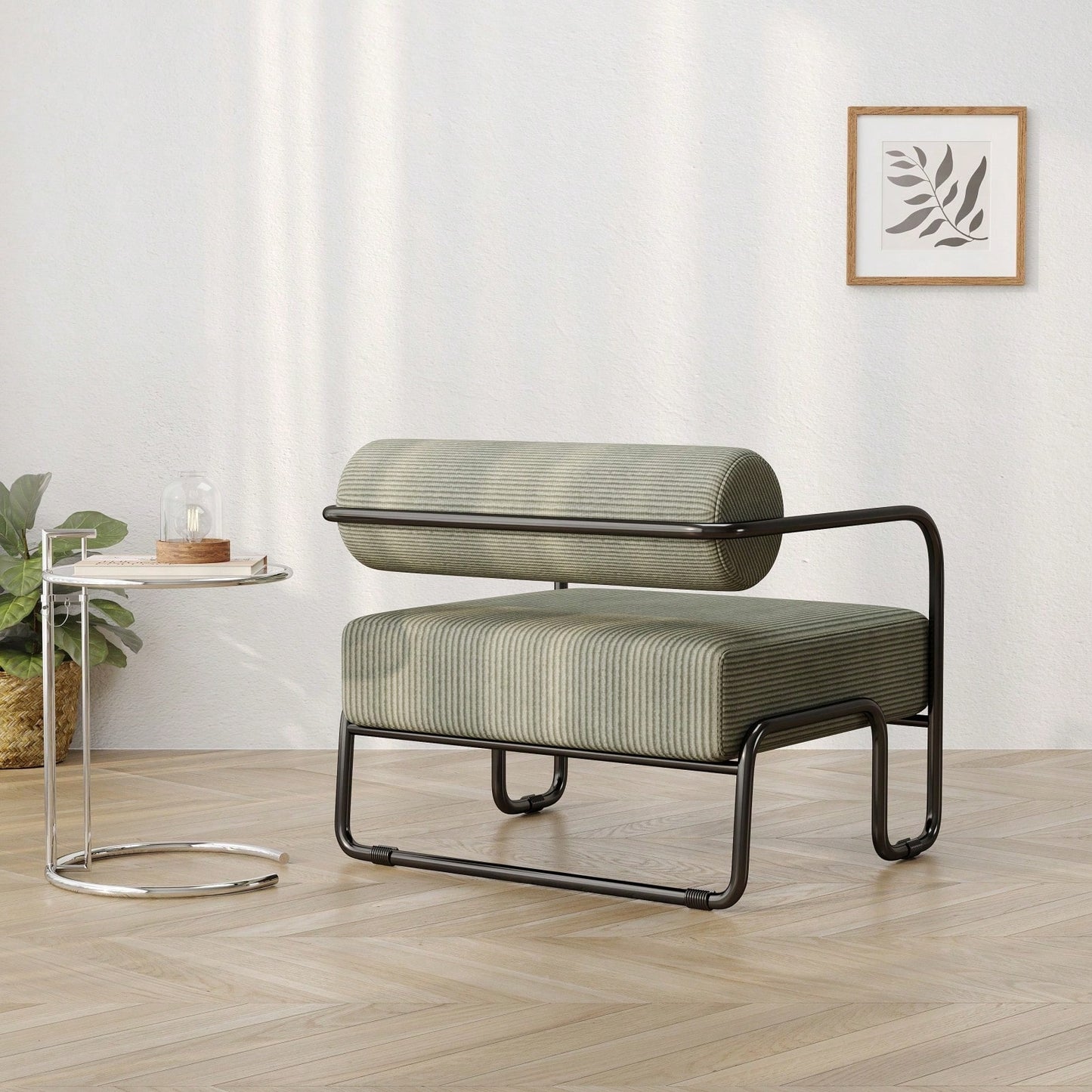 Comfortable Ergonomic Accent Chair with Ottoman for Living Room Bedroom Office Easy Assembly