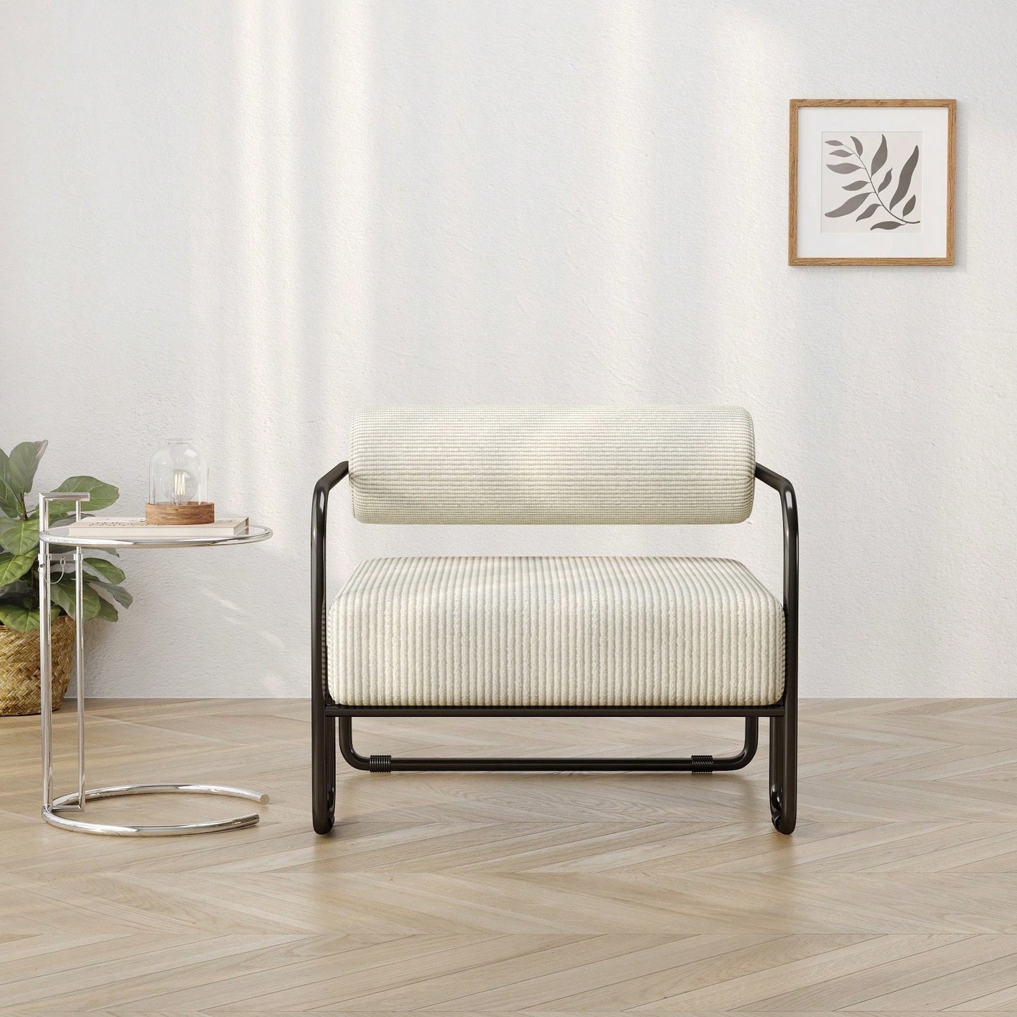 Comfortable Ergonomic Accent Chair with Ottoman for Living Room Bedroom Office Easy Assembly