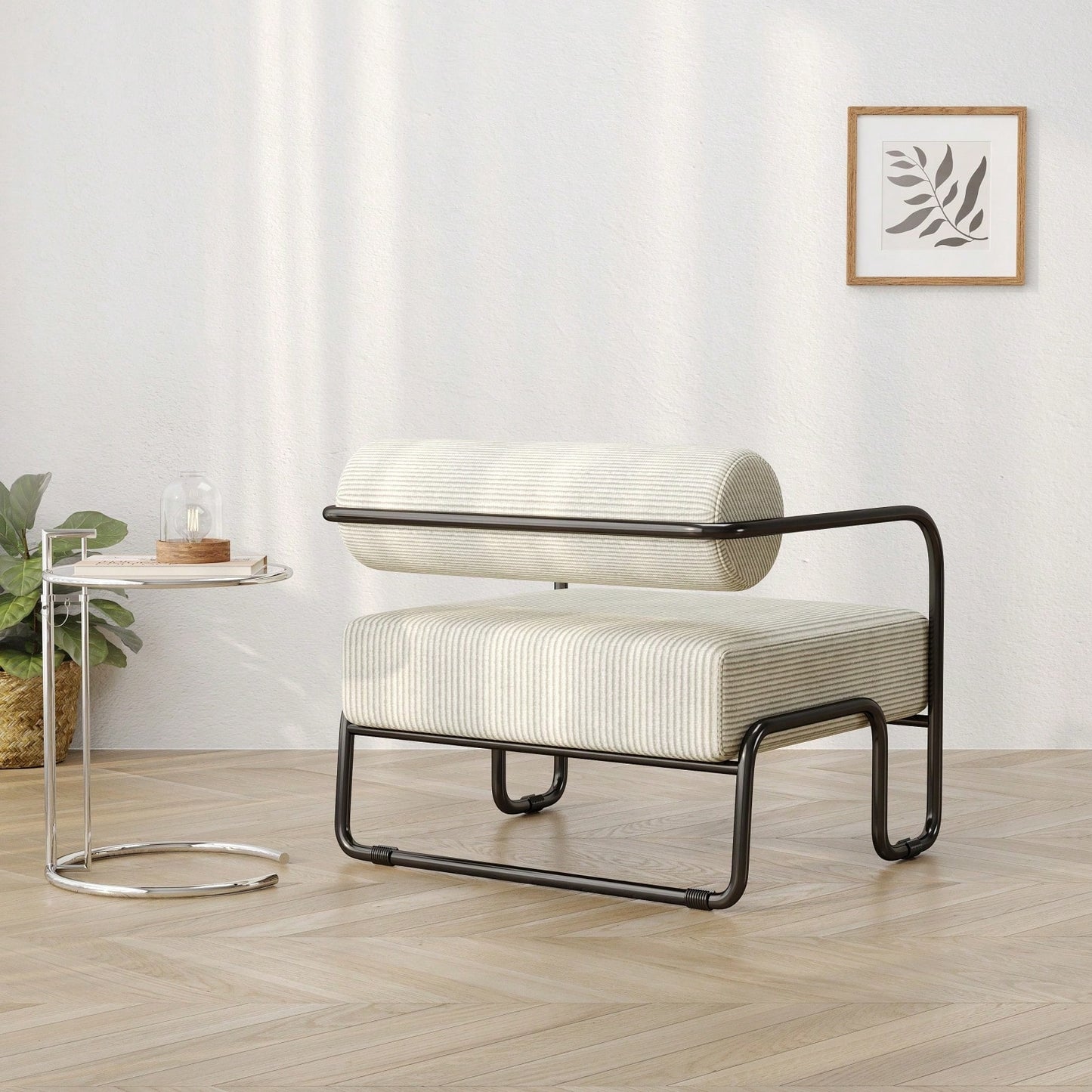 Comfortable Ergonomic Accent Chair with Ottoman for Living Room Bedroom Office Easy Assembly