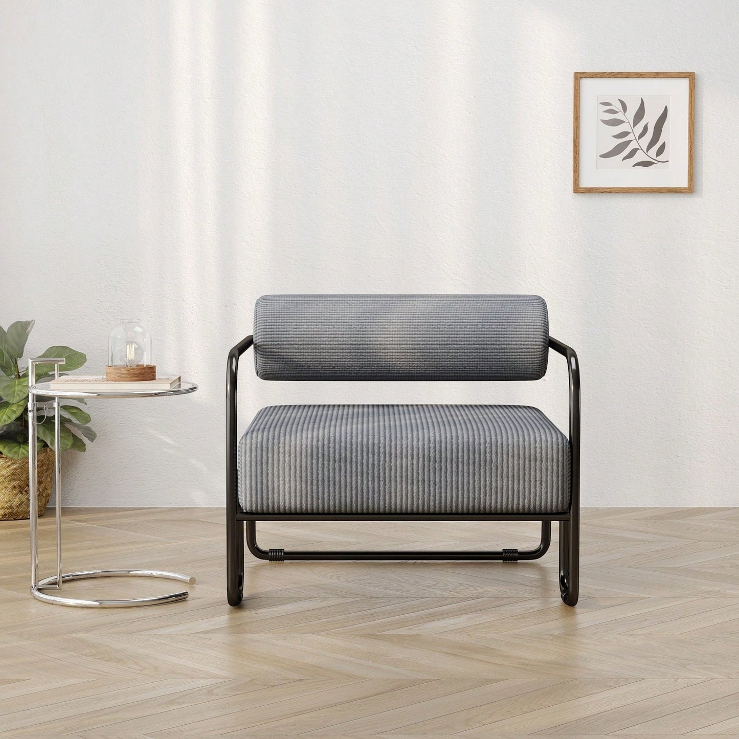 Comfortable Ergonomic Accent Chair with Ottoman for Living Room Bedroom Office Easy Assembly