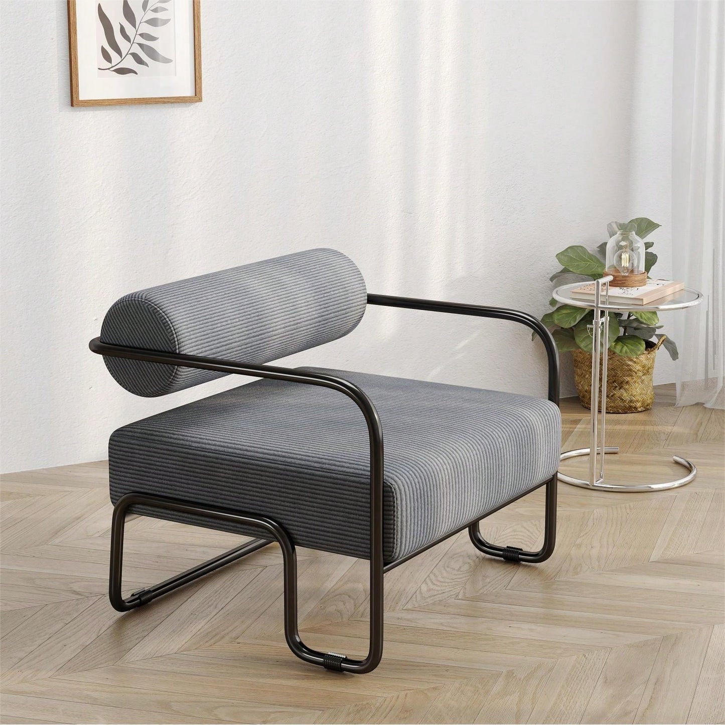 Comfortable Ergonomic Accent Chair with Ottoman for Living Room Bedroom Office Easy Assembly