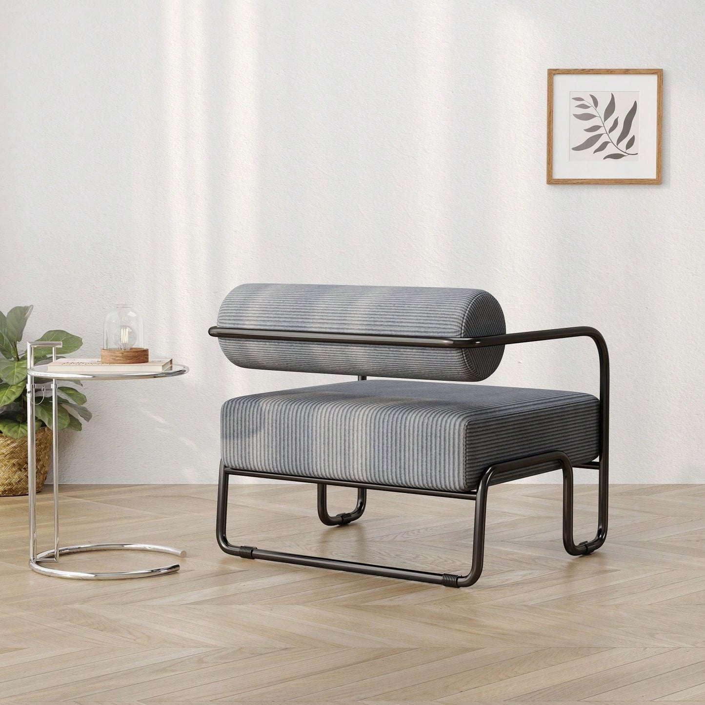 Comfortable Ergonomic Accent Chair with Ottoman for Living Room Bedroom Office Easy Assembly