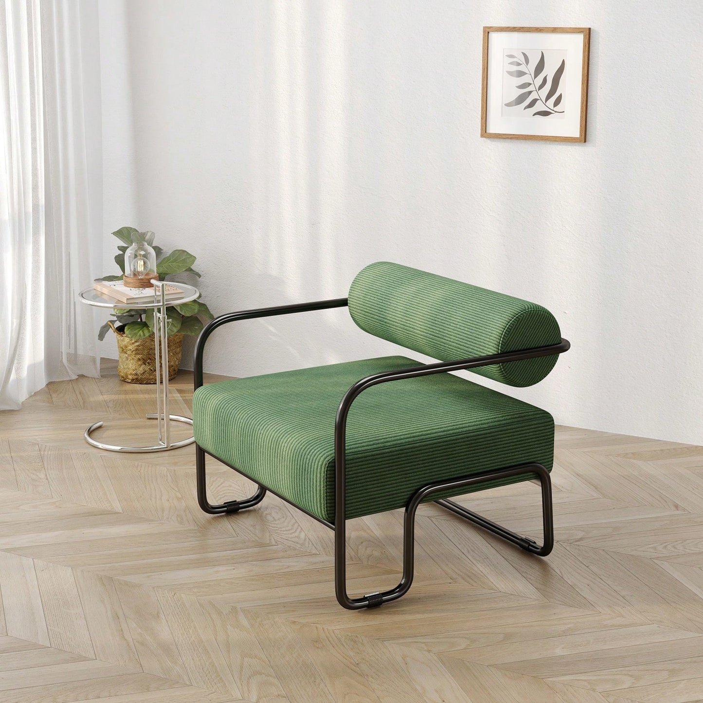 Comfortable Ergonomic Accent Chair with Ottoman for Living Room Bedroom Office Easy Assembly