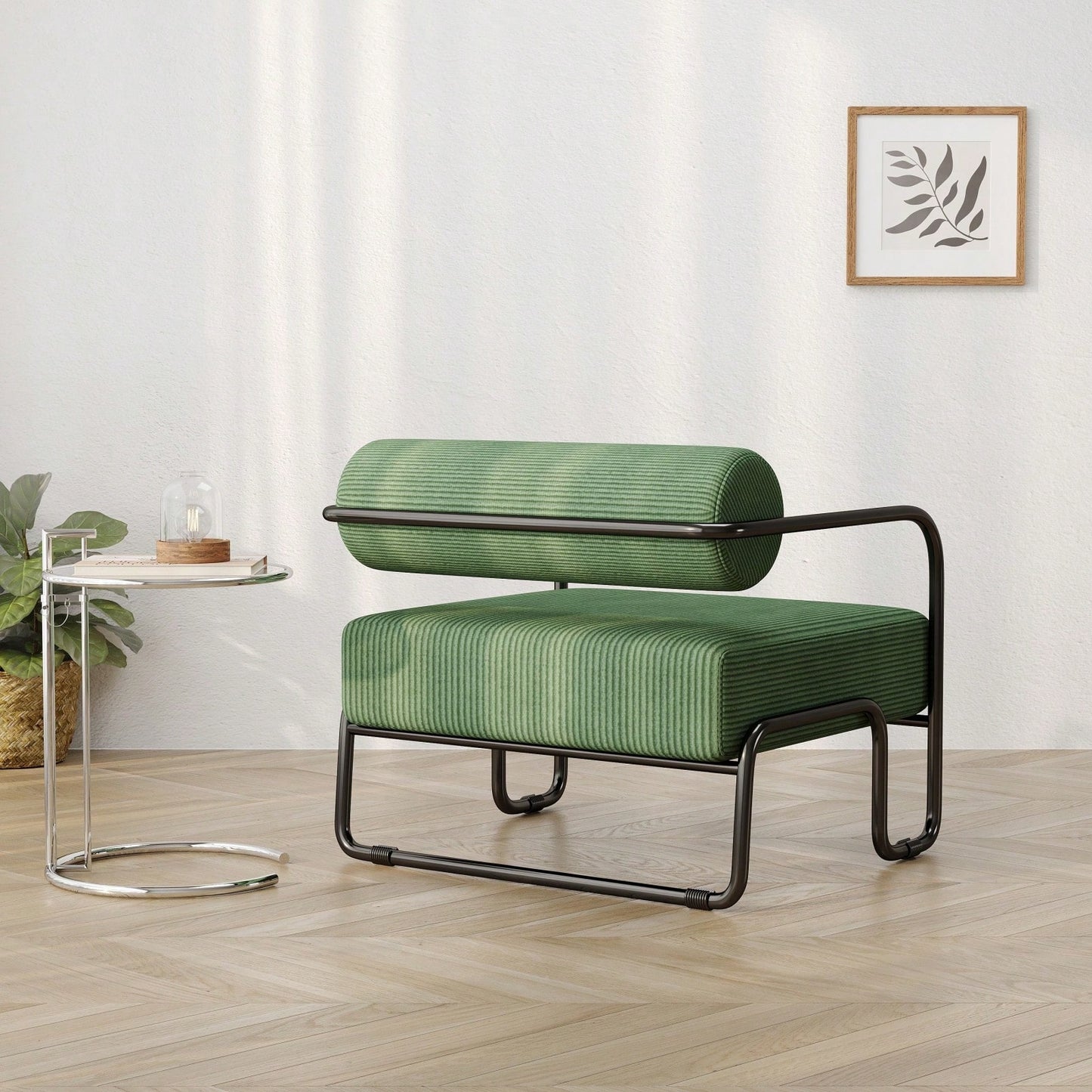 Comfortable Ergonomic Accent Chair with Ottoman for Living Room Bedroom Office Easy Assembly