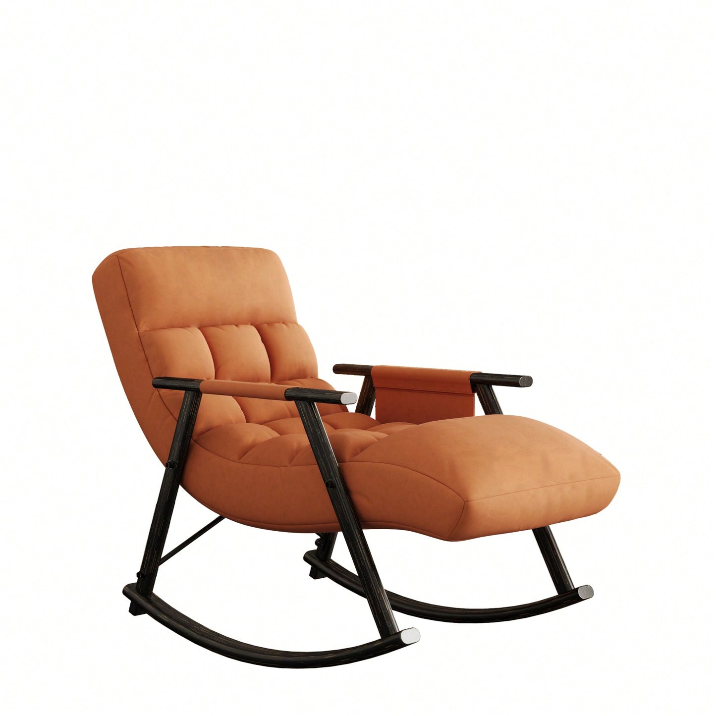 Adjustable Rocking Chair with Footrest Padded Lounge Chair High Back Soft Upholstered Glider for Living Room Bedroom Supports 300lbs