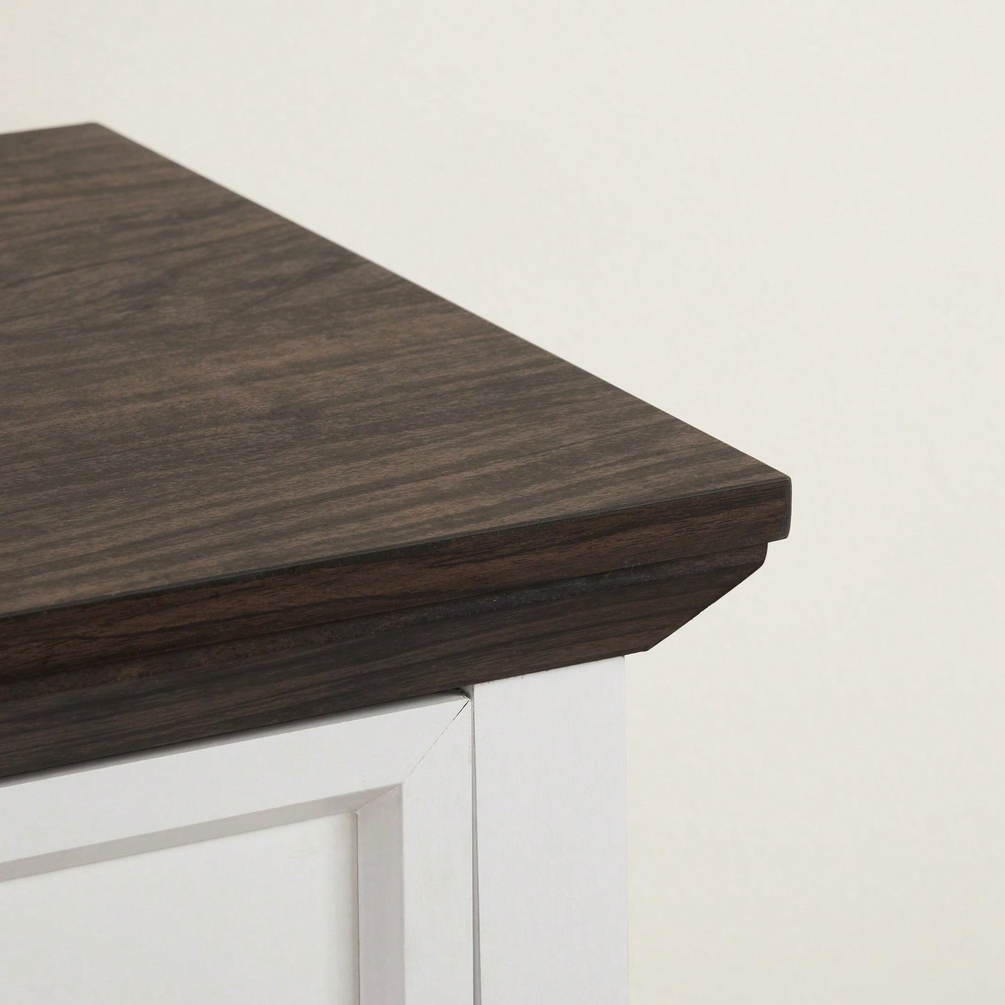 Tall 6 Drawer Fabric Dresser with Wood Grain Top and Metal Handles for Bedroom Storage and Organization