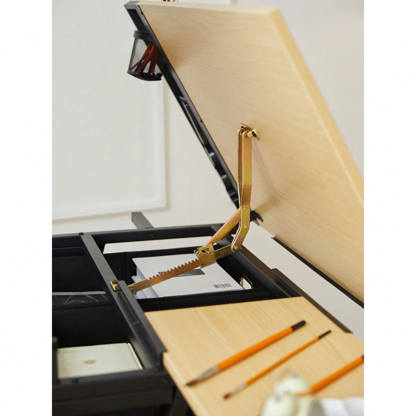 Ergonomic Adjustable Drafting Table with Magnetic Pegboard and Storage Drawers for Art and Design