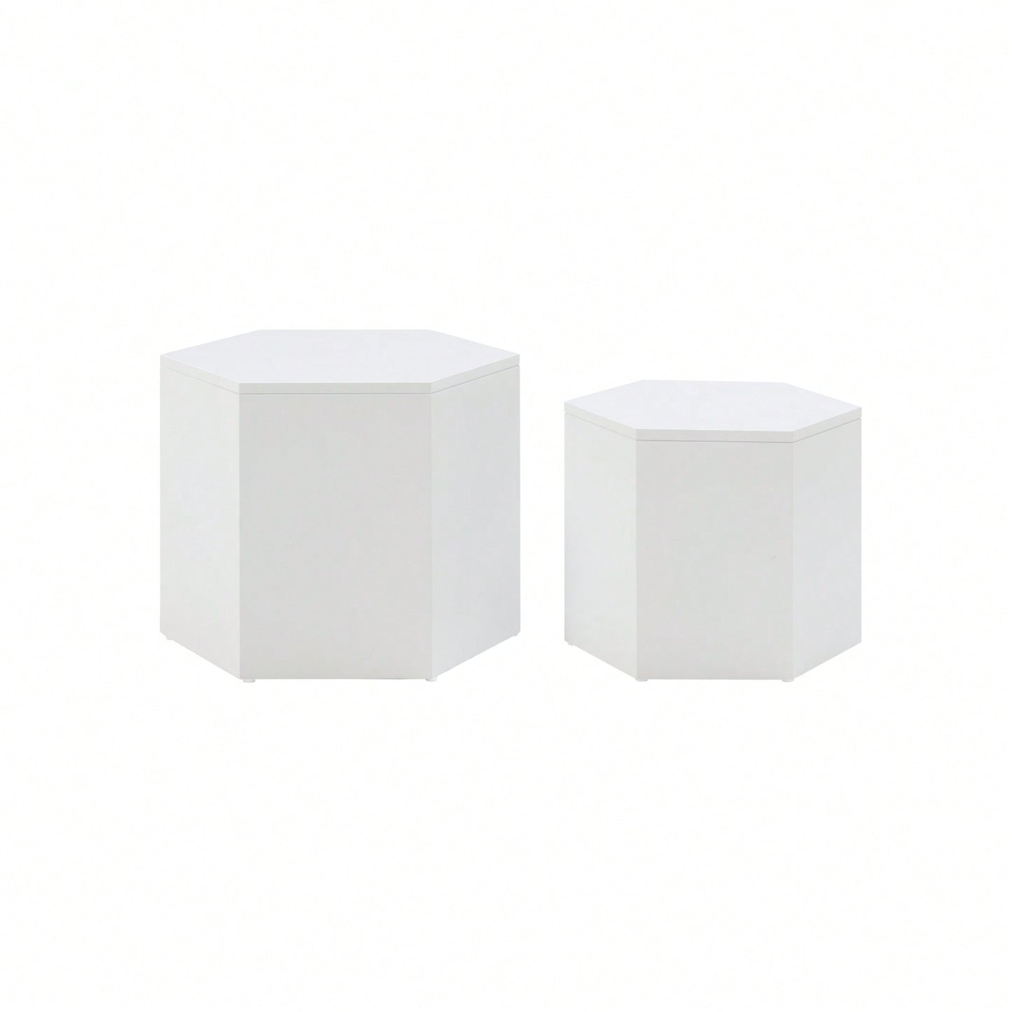Mid-Century Modern Nesting Coffee Table Set of 2 Stackable End Tables for Living Room and Bedroom Easy Assembly