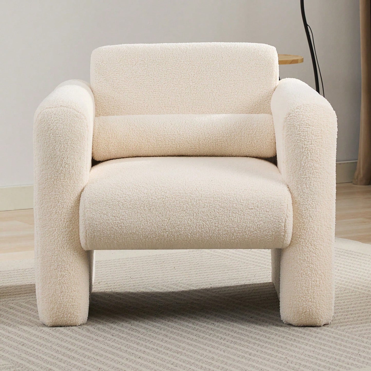 Stylish Accent Chair with Ottoman for Living Room Bedroom Office Soft Padded Armrests and Lumbar Support