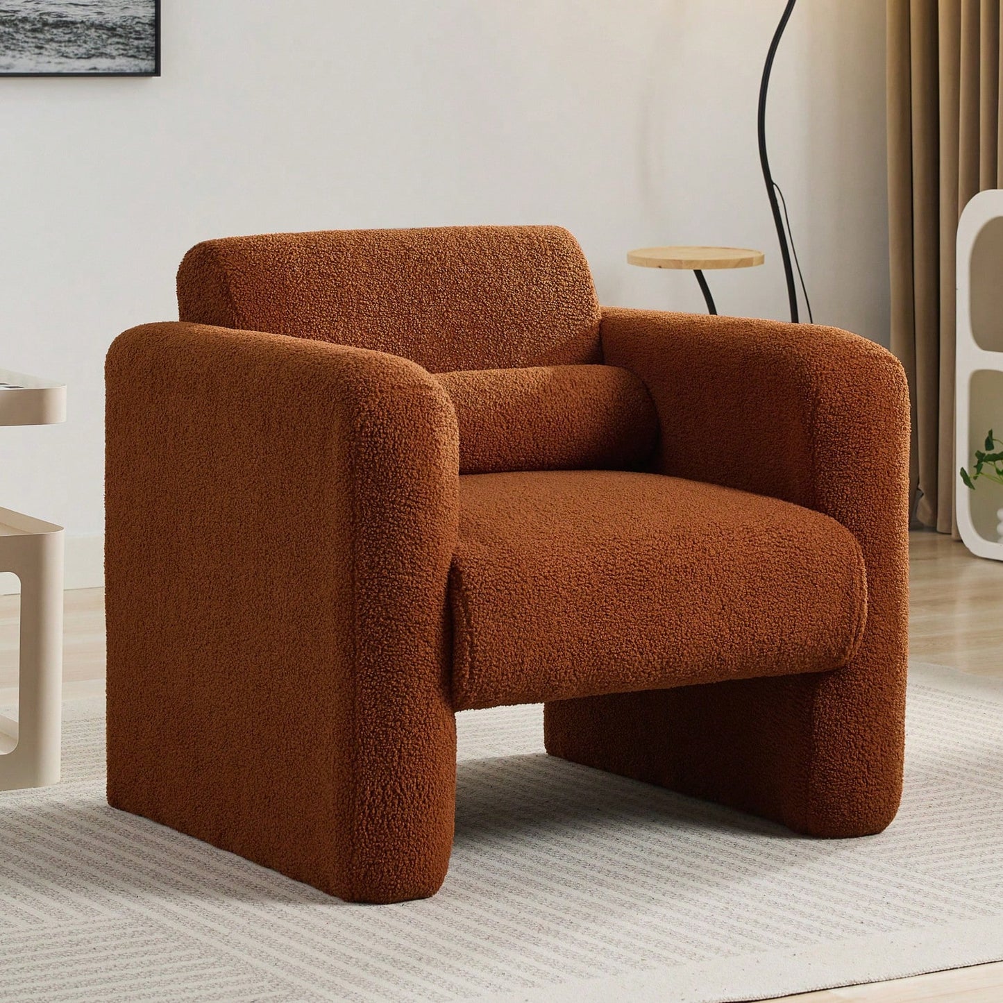 Stylish Accent Chair with Ottoman for Living Room Bedroom Office Soft Padded Armrests and Lumbar Support