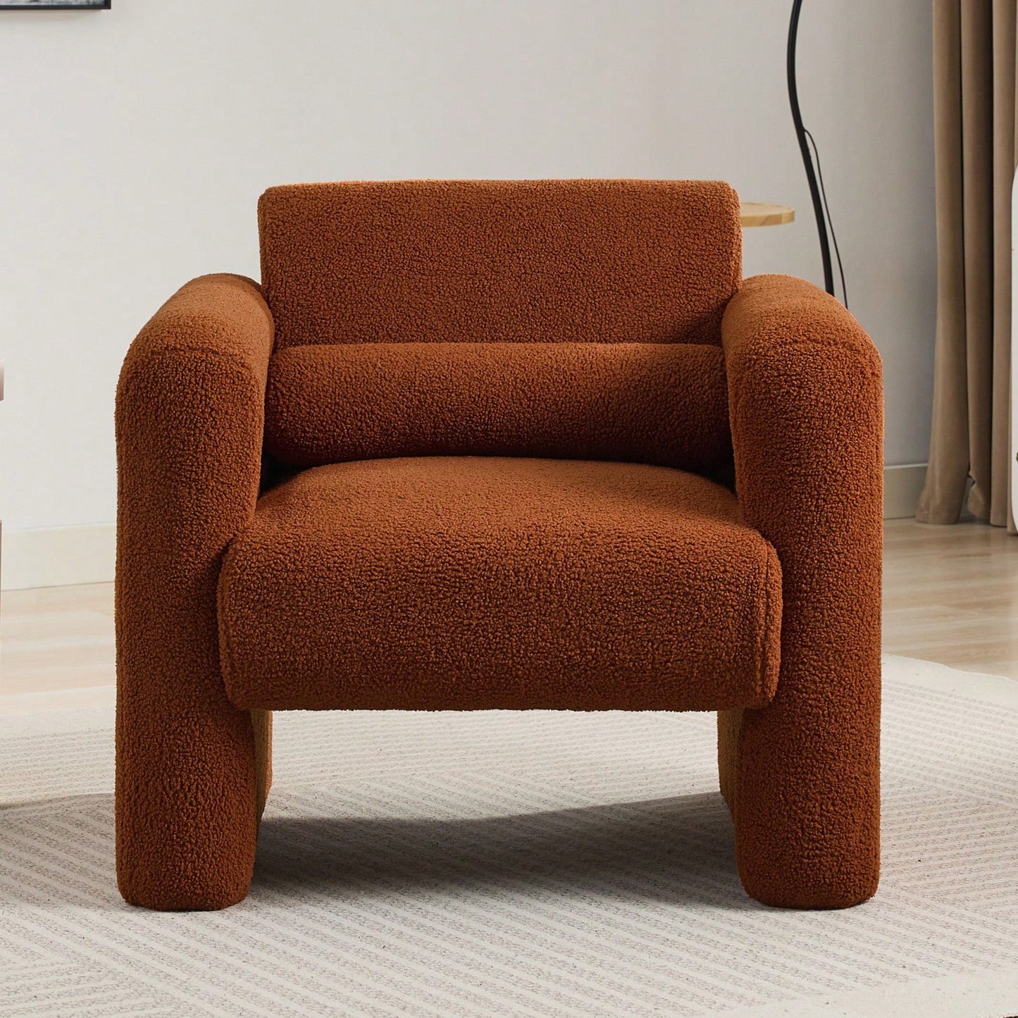 Stylish Accent Chair with Ottoman for Living Room Bedroom Office Soft Padded Armrests and Lumbar Support