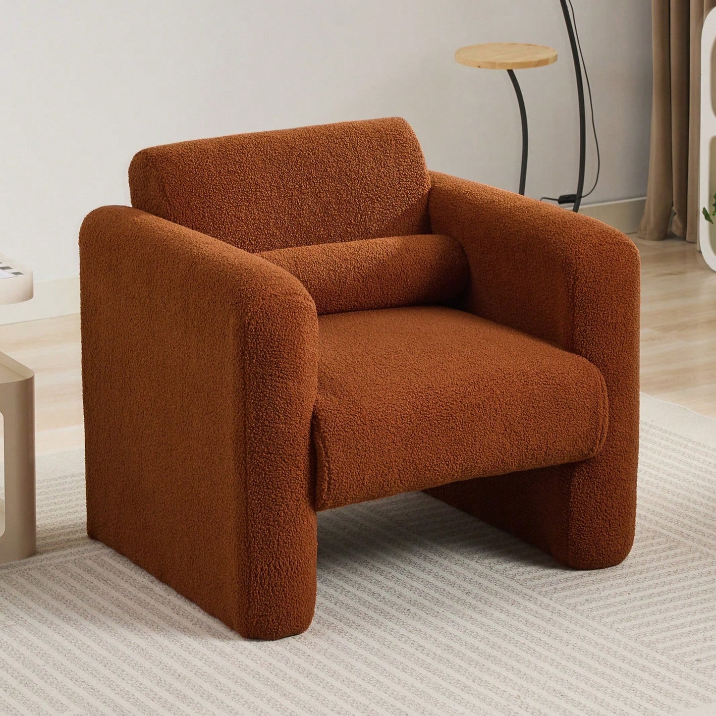 Stylish Accent Chair with Ottoman for Living Room Bedroom Office Soft Padded Armrests and Lumbar Support