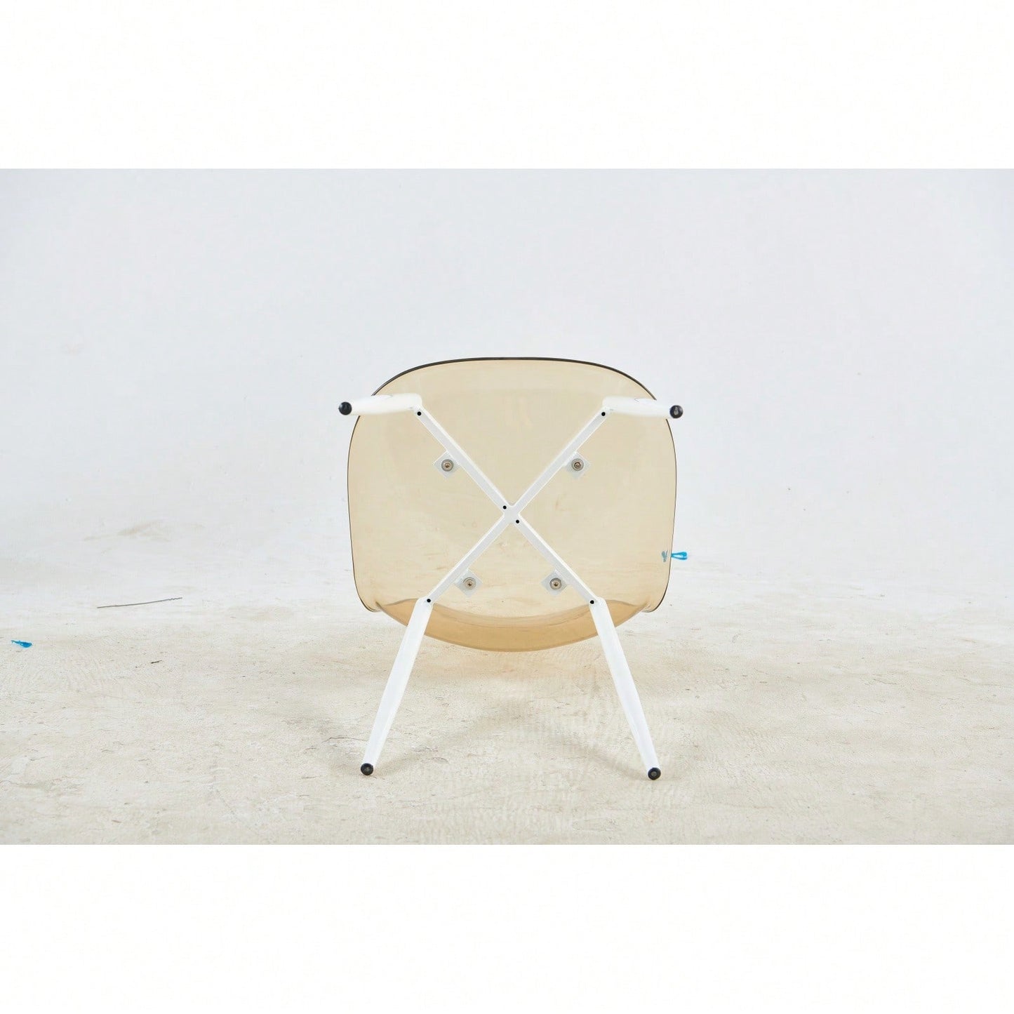 Transparent Yellow Plastic Dining Chairs Set of 4 with Metal Legs Minimalist Design Sturdy Easy Assembly 220 Lbs Capacity