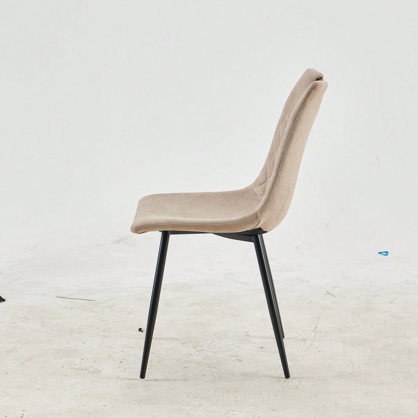 Elegant Set of 4 Modern Dining Chairs with Comfortable Upholstered Seats and Durable Metal Frames for Home Use Beige and Black Design