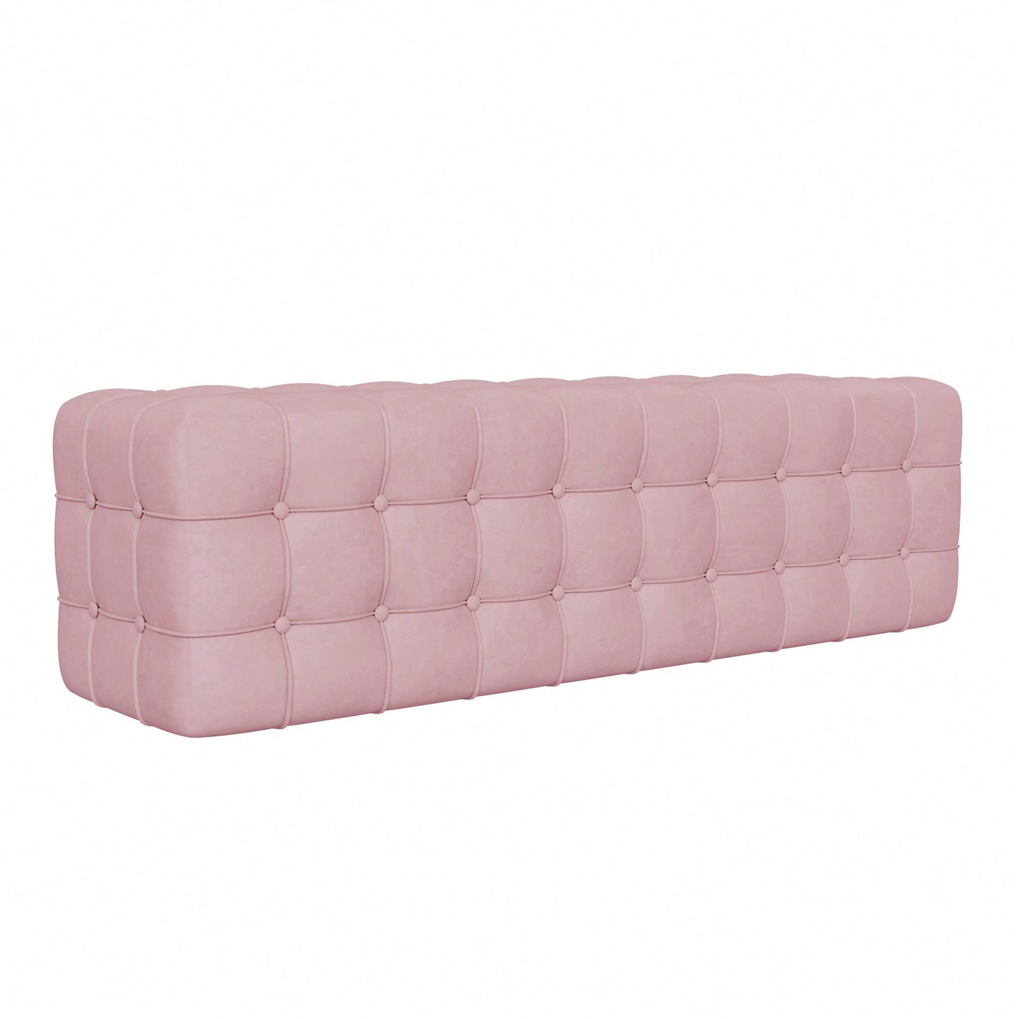 Luxurious Velvet Ottoman Footstool - Rectangular Upholstered Foot Rest For Bedroom, Living Room | Elegant Home Décor - No Assembly Required