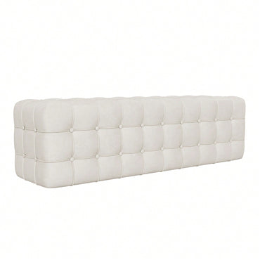 Luxurious Velvet Ottoman Footstool - Rectangular Upholstered Foot Rest For Bedroom, Living Room | Elegant Home Décor - No Assembly Required