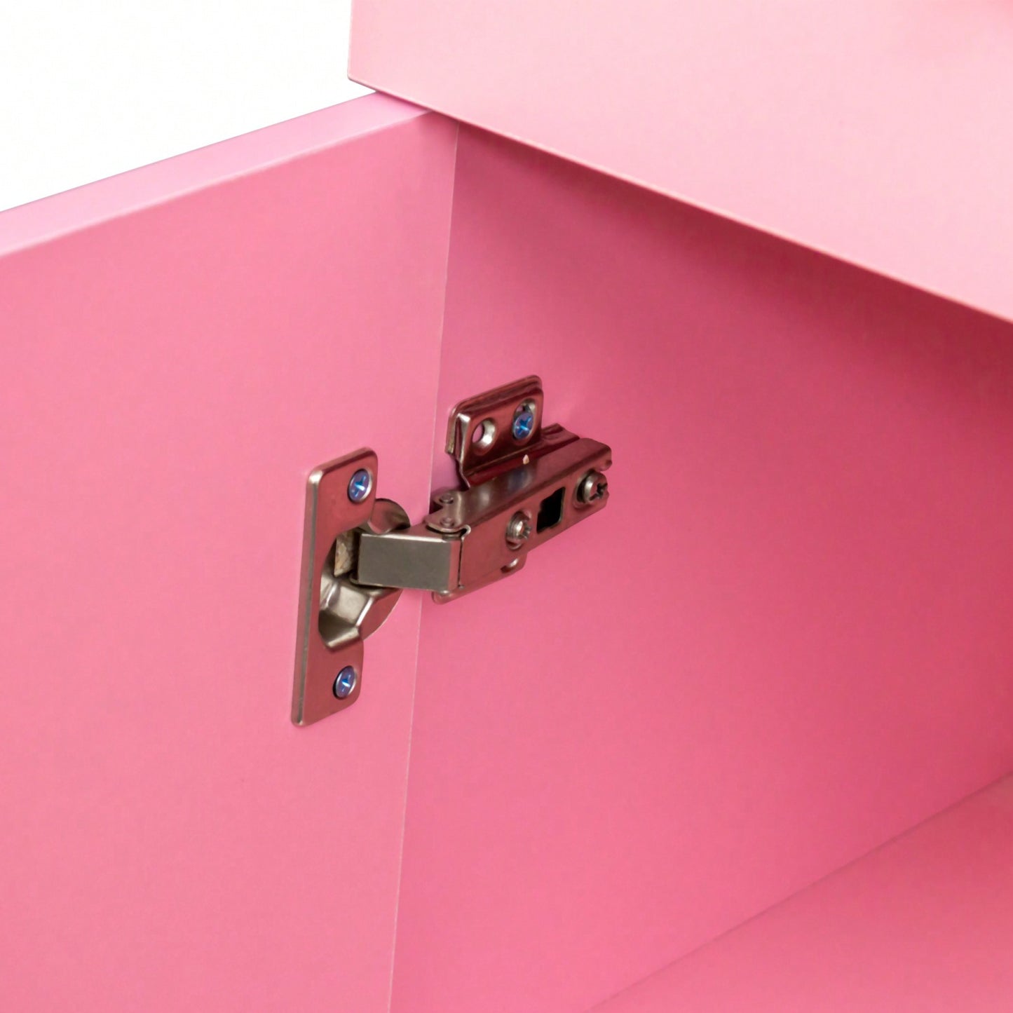 Pink Modern Makeup Vanity Desk with Storage Multi-Layer Dressing Table for Bedroom and Bathroom with Drawers and Hair Dryer Holes
