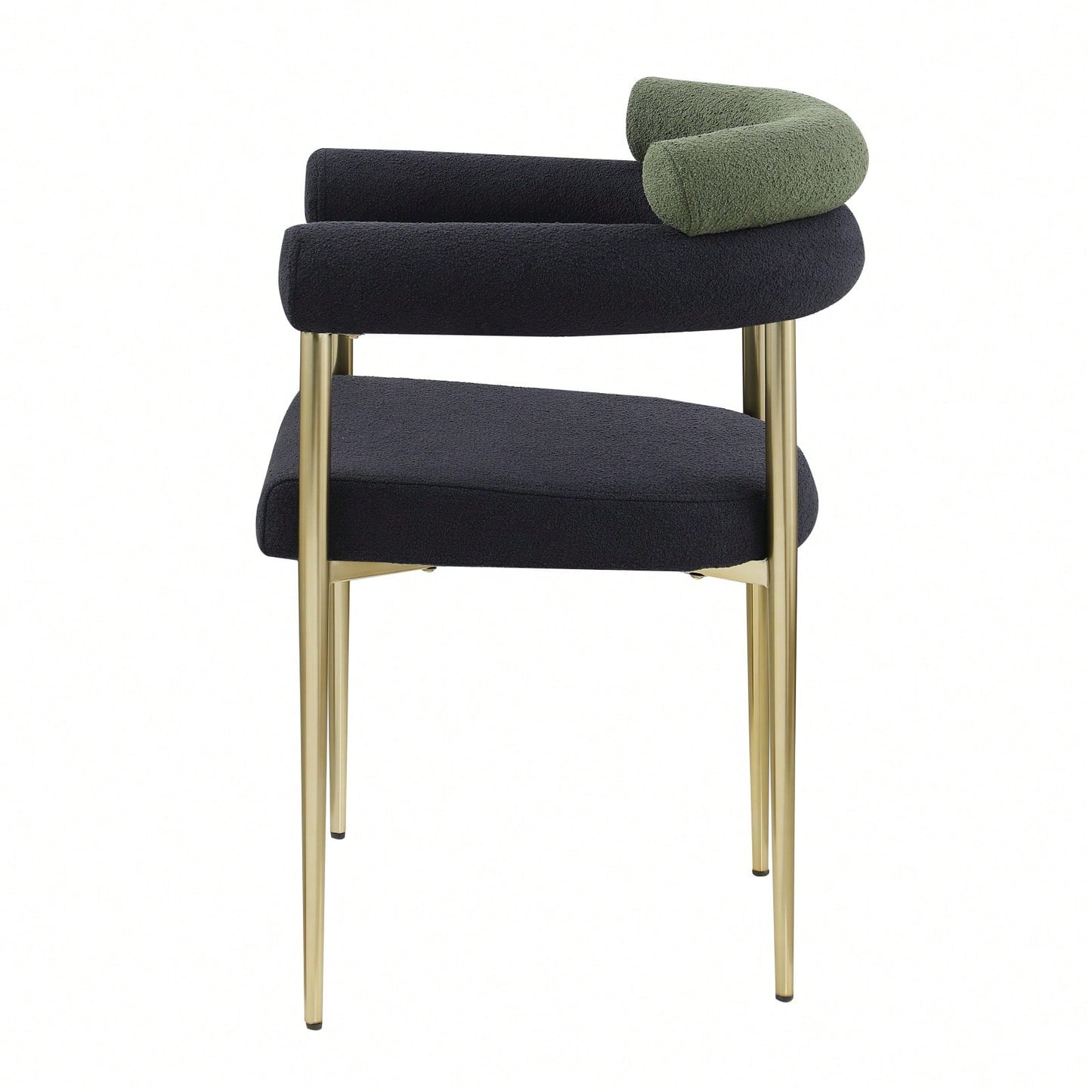 Modern Dining Chairs Set Of 2, Boucle Accent Chairs With Metal Legs, Comfortable Upholstered Dining Room Chairs For Kitchen, Living Room