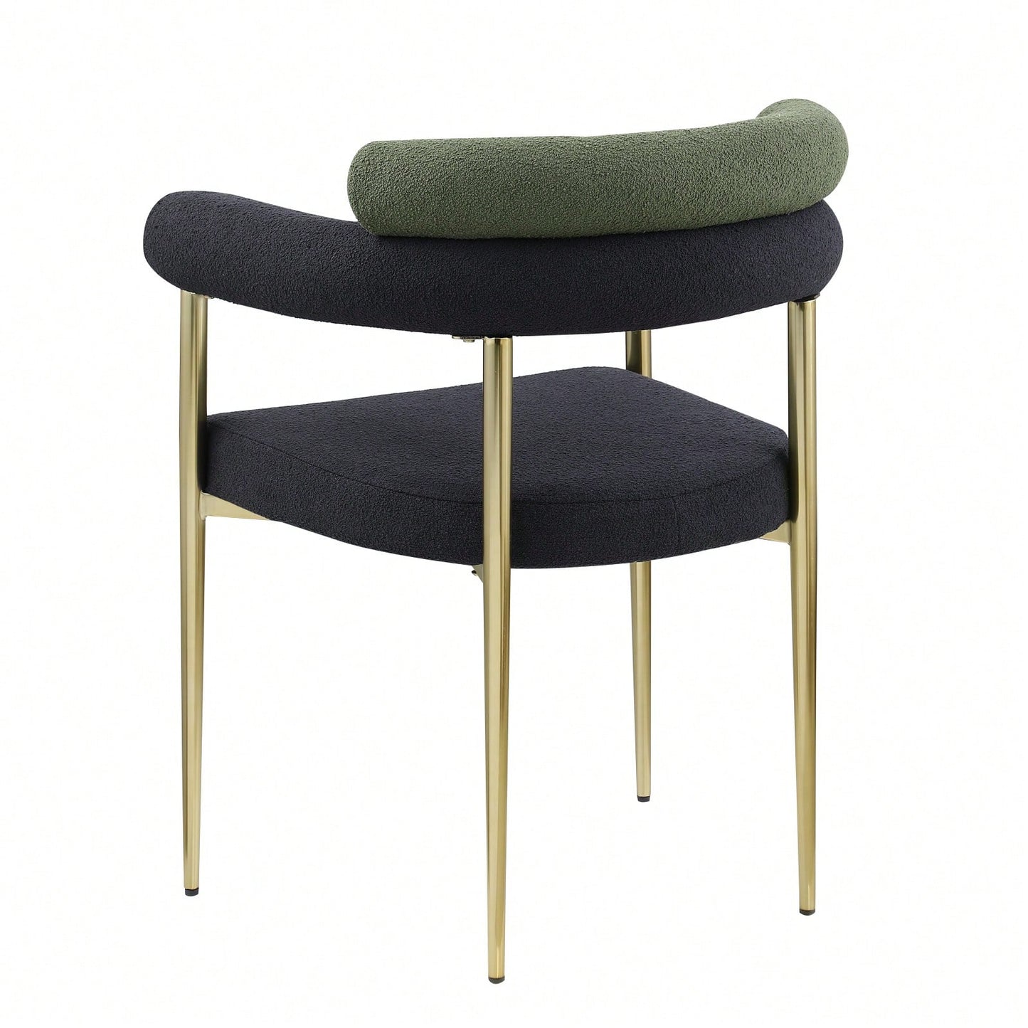 Modern Dining Chairs Set Of 2, Boucle Accent Chairs With Metal Legs, Comfortable Upholstered Dining Room Chairs For Kitchen, Living Room