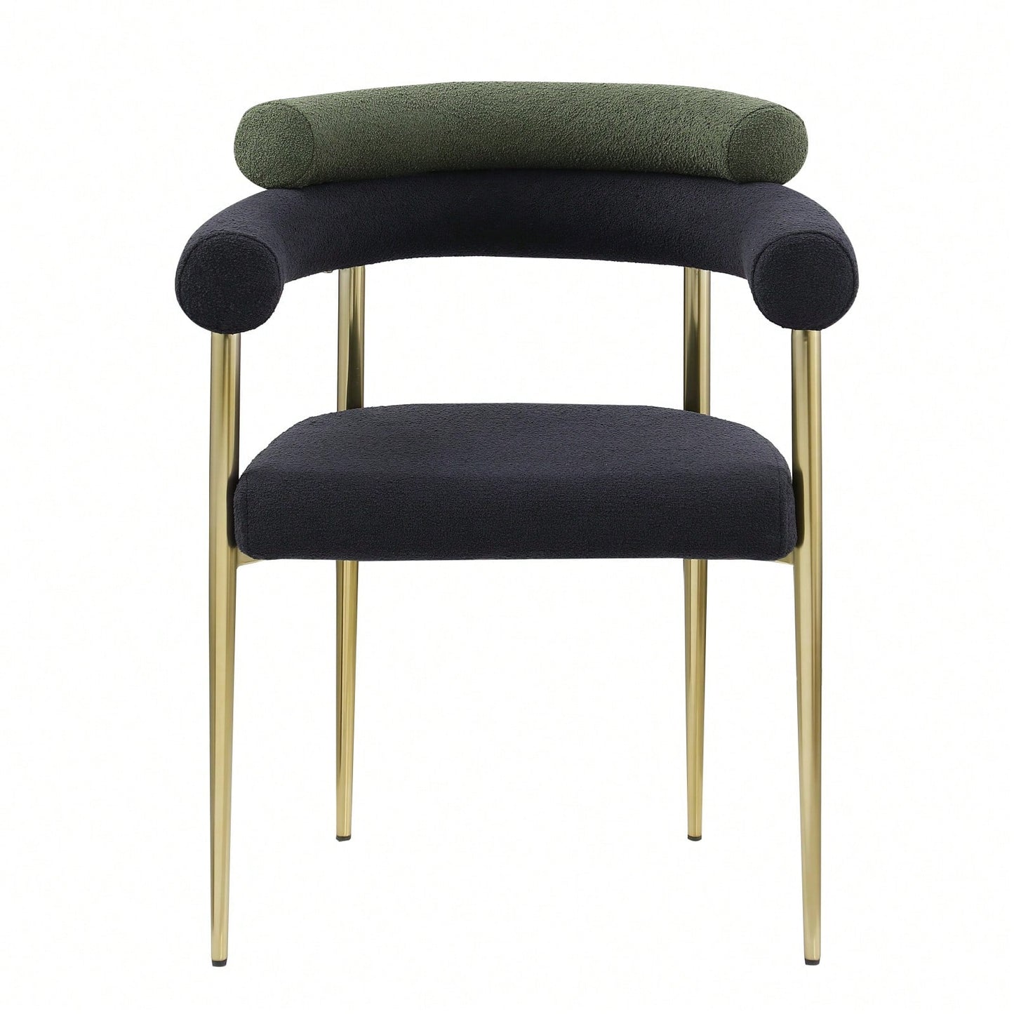 Modern Dining Chairs Set Of 2, Boucle Accent Chairs With Metal Legs, Comfortable Upholstered Dining Room Chairs For Kitchen, Living Room