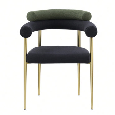 Modern Dining Chairs Set Of 2, Boucle Accent Chairs With Metal Legs, Comfortable Upholstered Dining Room Chairs For Kitchen, Living Room