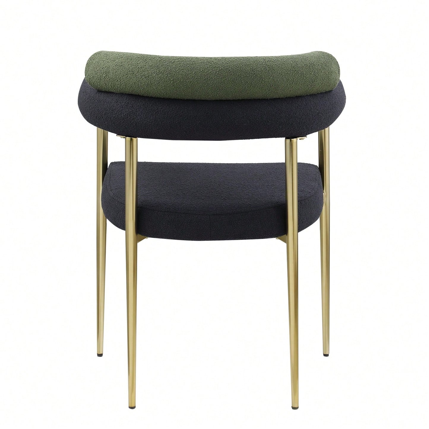 Modern Dining Chairs Set Of 2, Boucle Accent Chairs With Metal Legs, Comfortable Upholstered Dining Room Chairs For Kitchen, Living Room