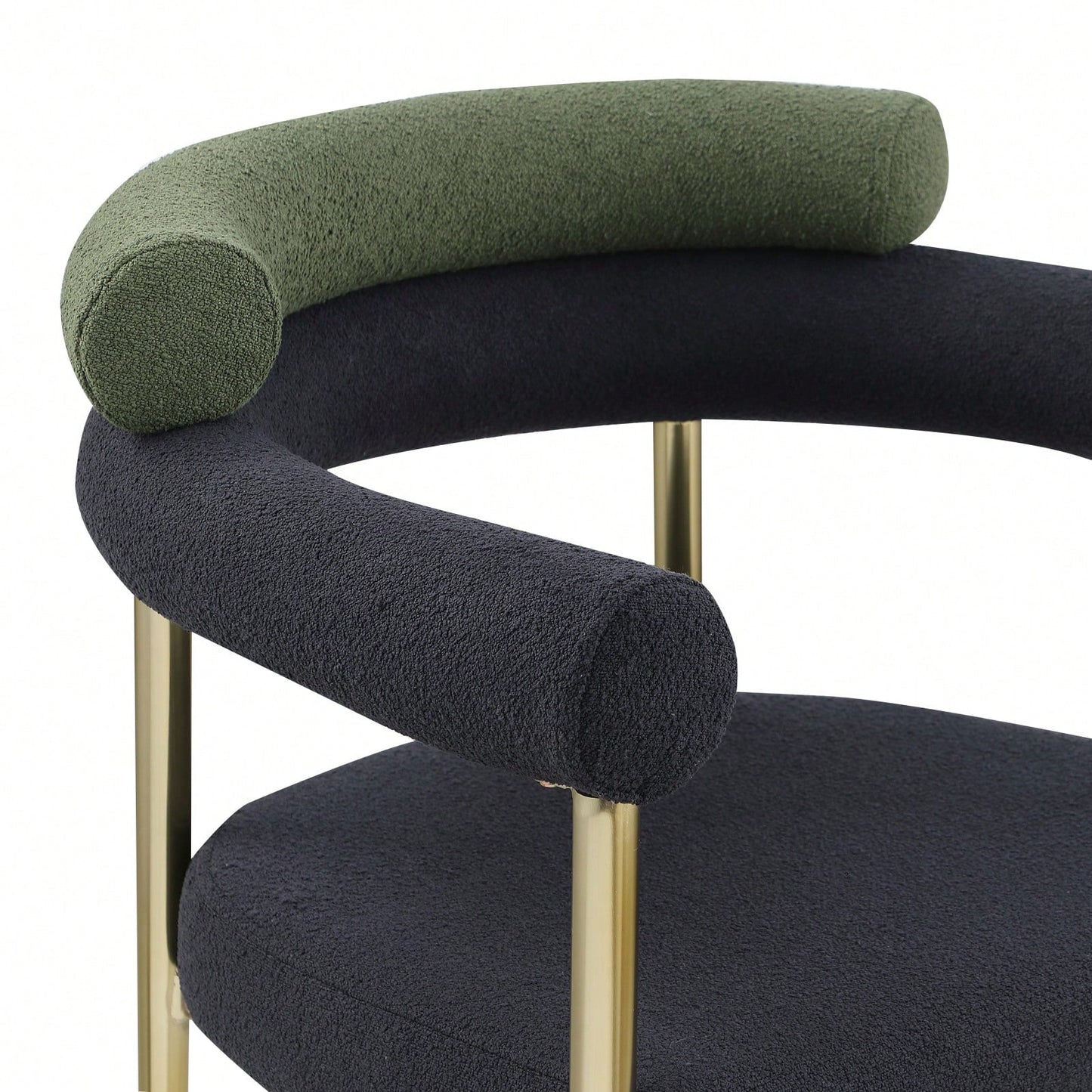 Modern Dining Chairs Set Of 2, Boucle Accent Chairs With Metal Legs, Comfortable Upholstered Dining Room Chairs For Kitchen, Living Room