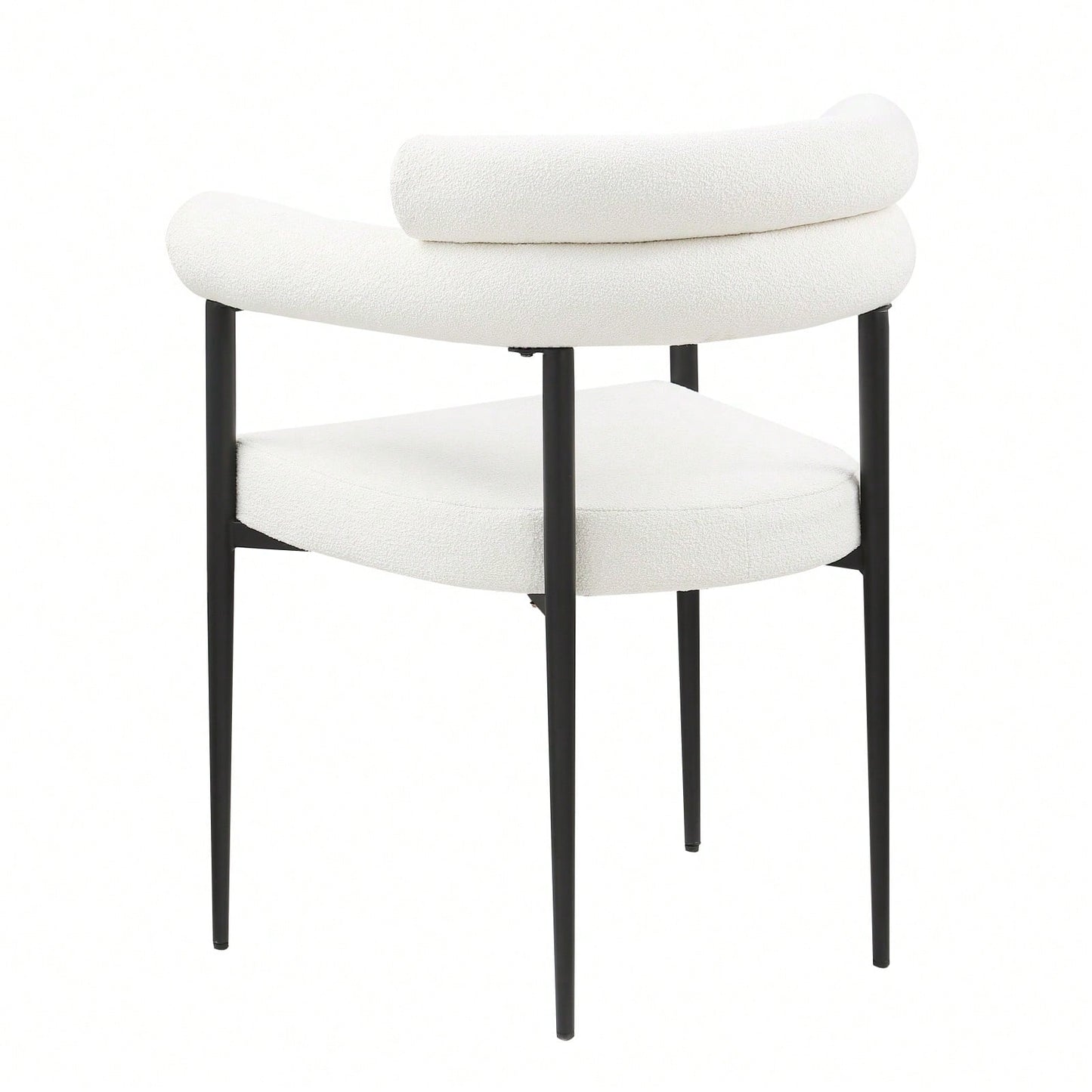 Modern Dining Chairs Set Of 2, Boucle Accent Chairs With Metal Legs, Comfortable Upholstered Dining Room Chairs For Kitchen, Living Room