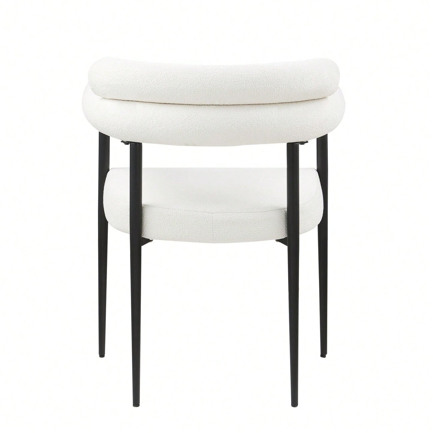 Modern Dining Chairs Set Of 2, Boucle Accent Chairs With Metal Legs, Comfortable Upholstered Dining Room Chairs For Kitchen, Living Room
