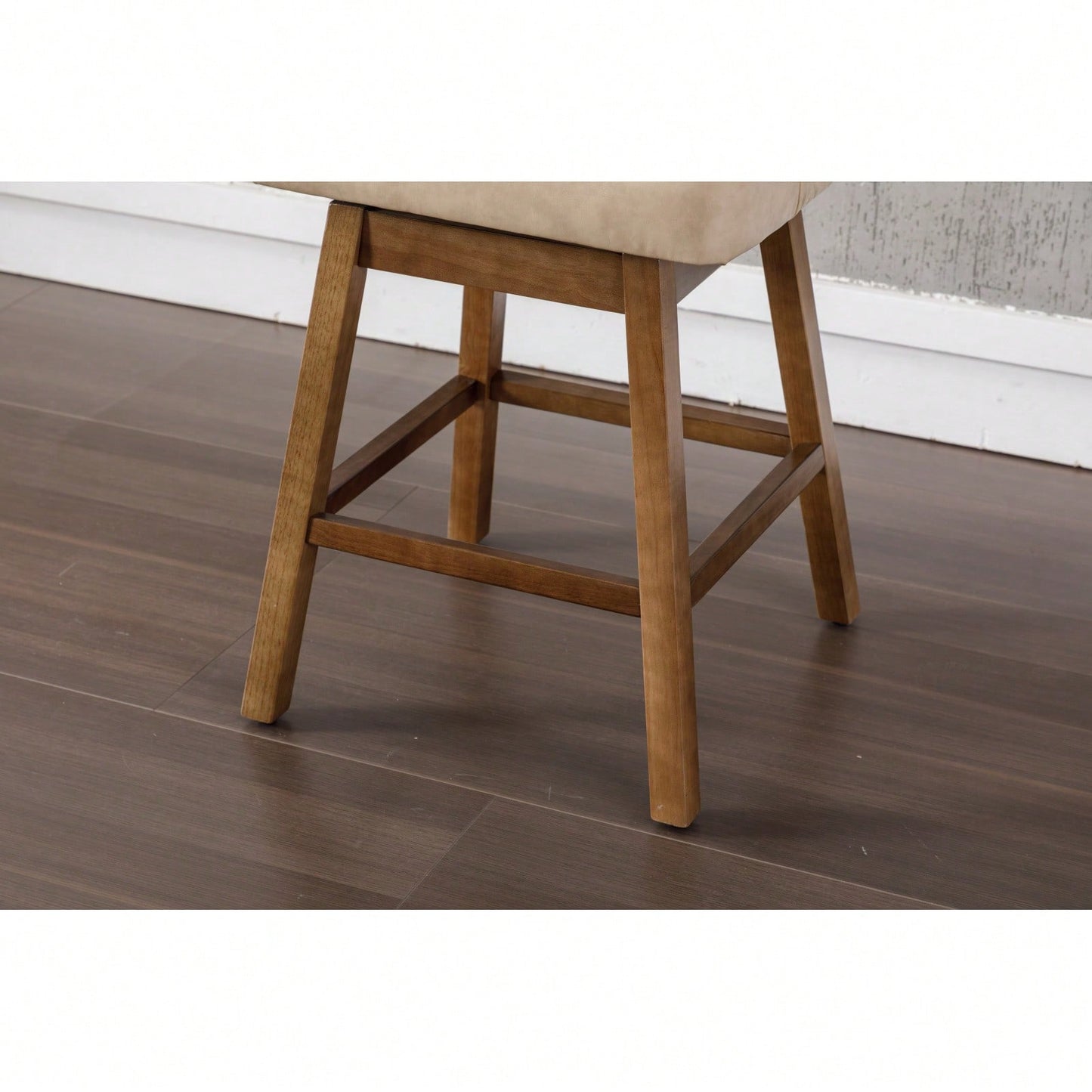 Bar Stools Set Of 2 Counter Height Chairs With Footrest For Kitchen, Dining Room And 360 Degree Swivel