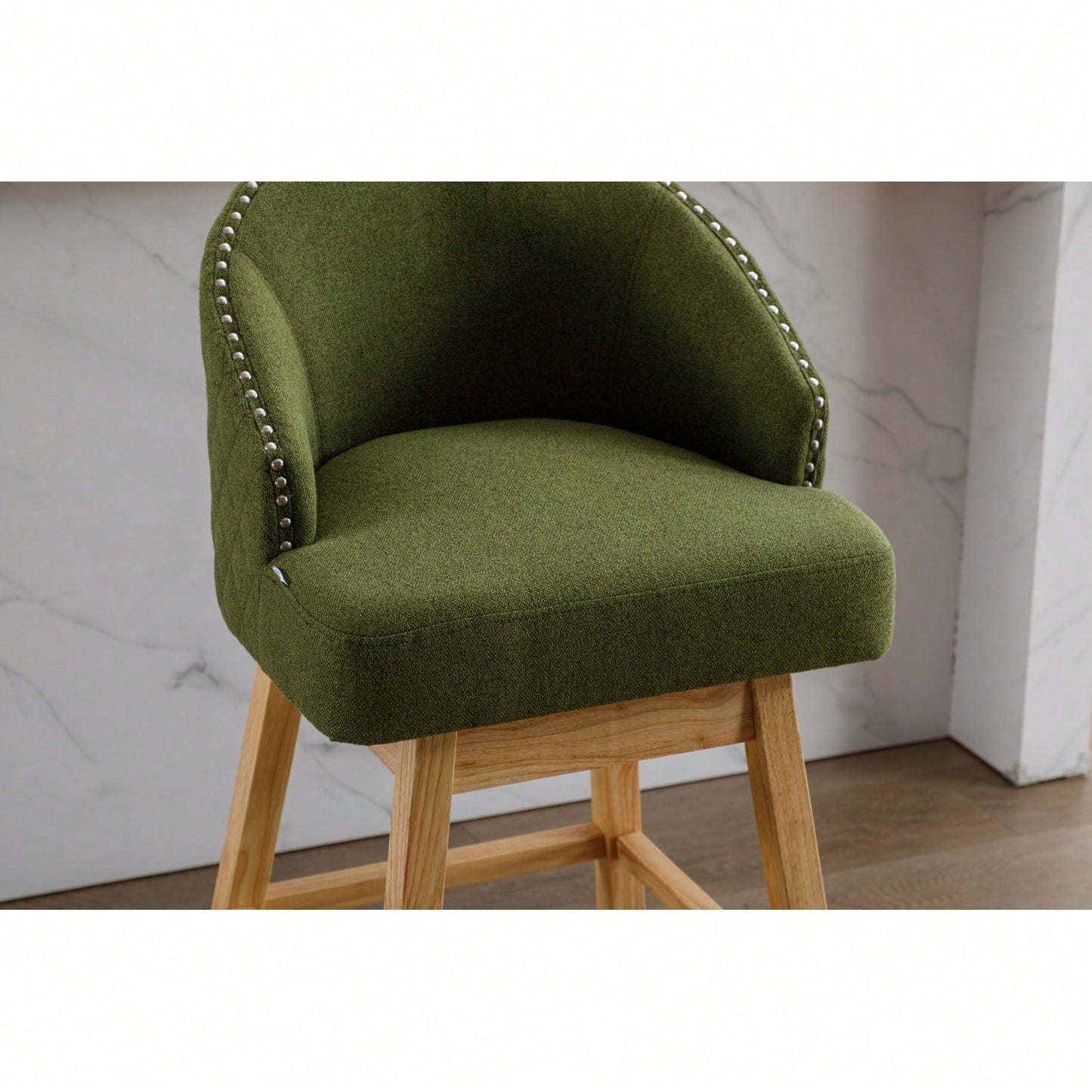 Bar Stools Set Of 2 Counter Height Chairs With Footrest For Kitchen, Dining Room And 360 Degree Swivel