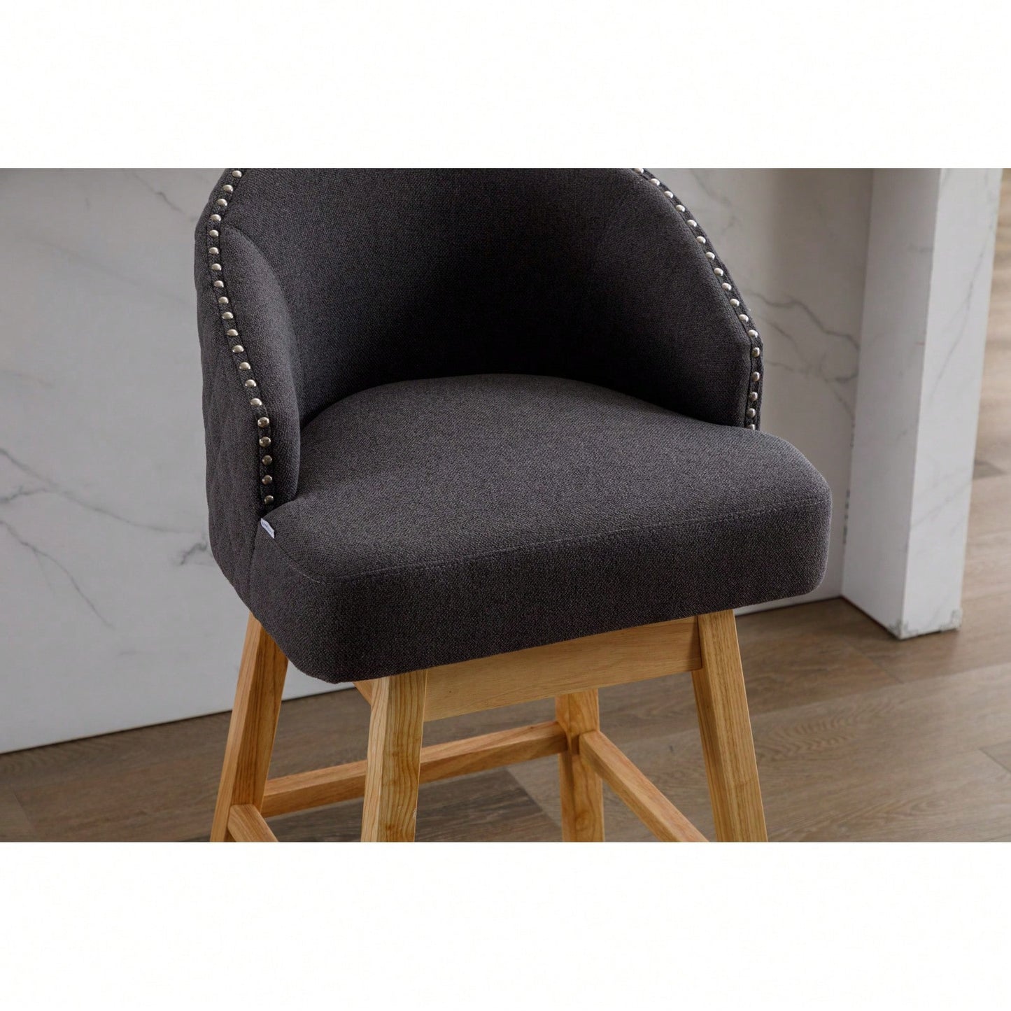 Bar Stools Set Of 2 Counter Height Chairs With Footrest For Kitchen, Dining Room And 360 Degree Swivel