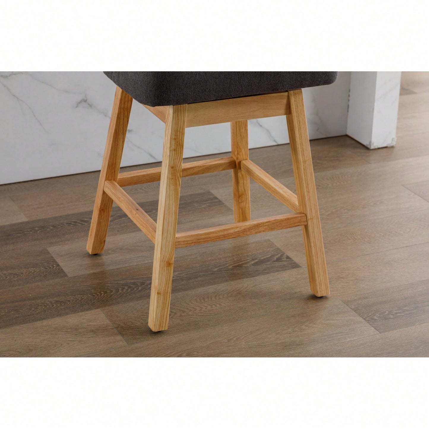 Bar Stools Set Of 2 Counter Height Chairs With Footrest For Kitchen, Dining Room And 360 Degree Swivel