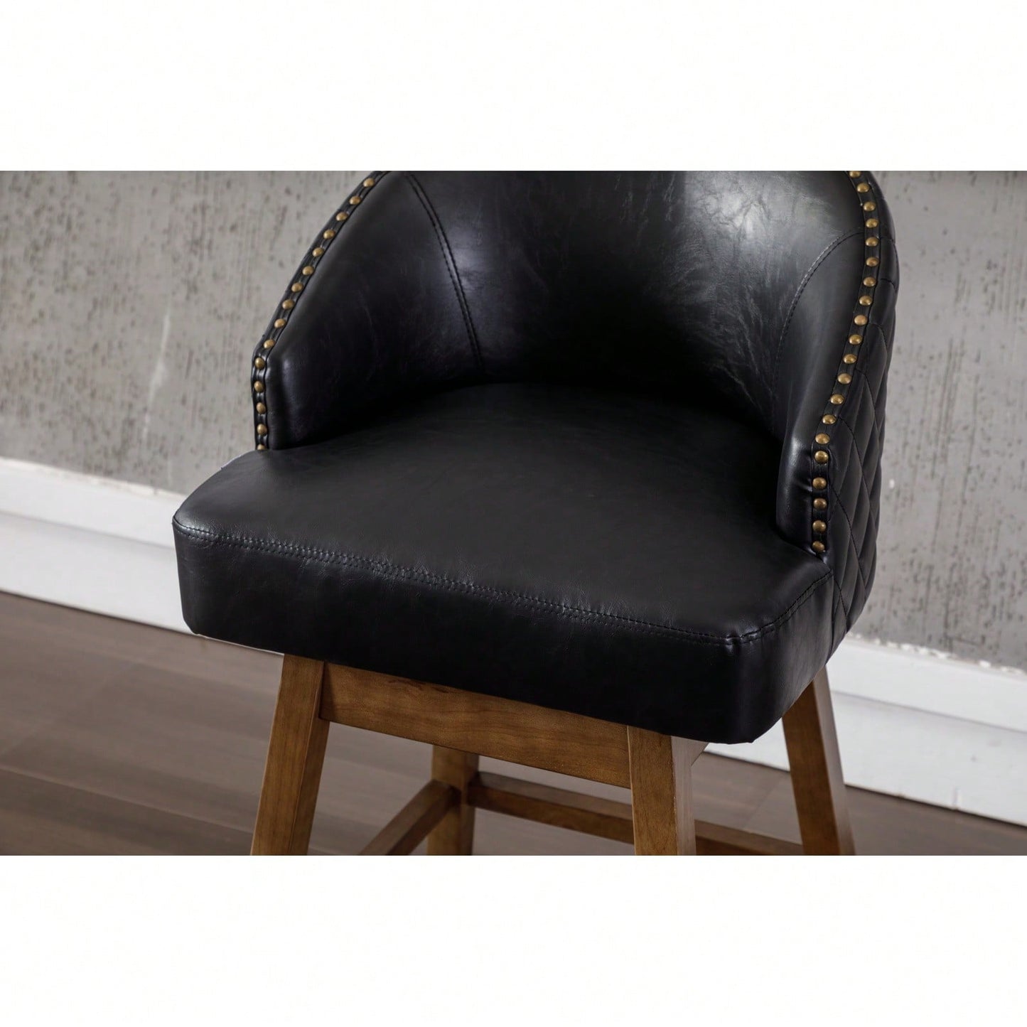 Bar Stools Set Of 2 Counter Height Chairs With Footrest For Kitchen, Dining Room And 360 Degree Swivel