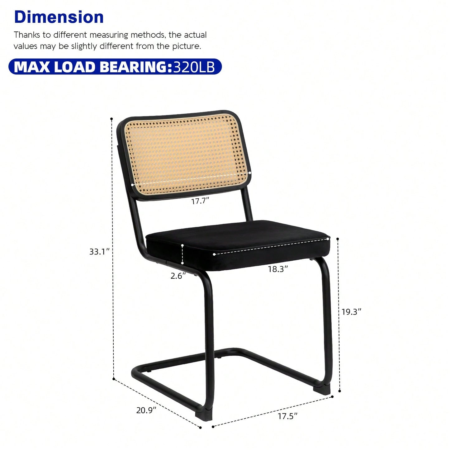 Dining Chairs Set Of 2 With Velvet Rattan Side Accent Chairs