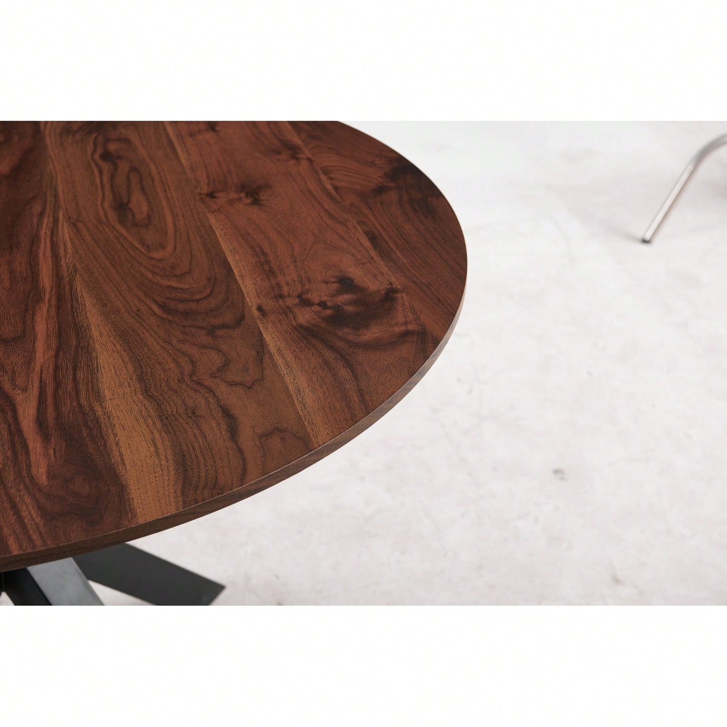 42.1" Black And Wood Color Tulip Table