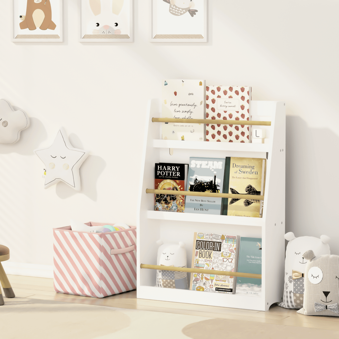 3 Tier Kids Book Shelf Helps Keep Bedrooms, Playrooms, And Classrooms Organized