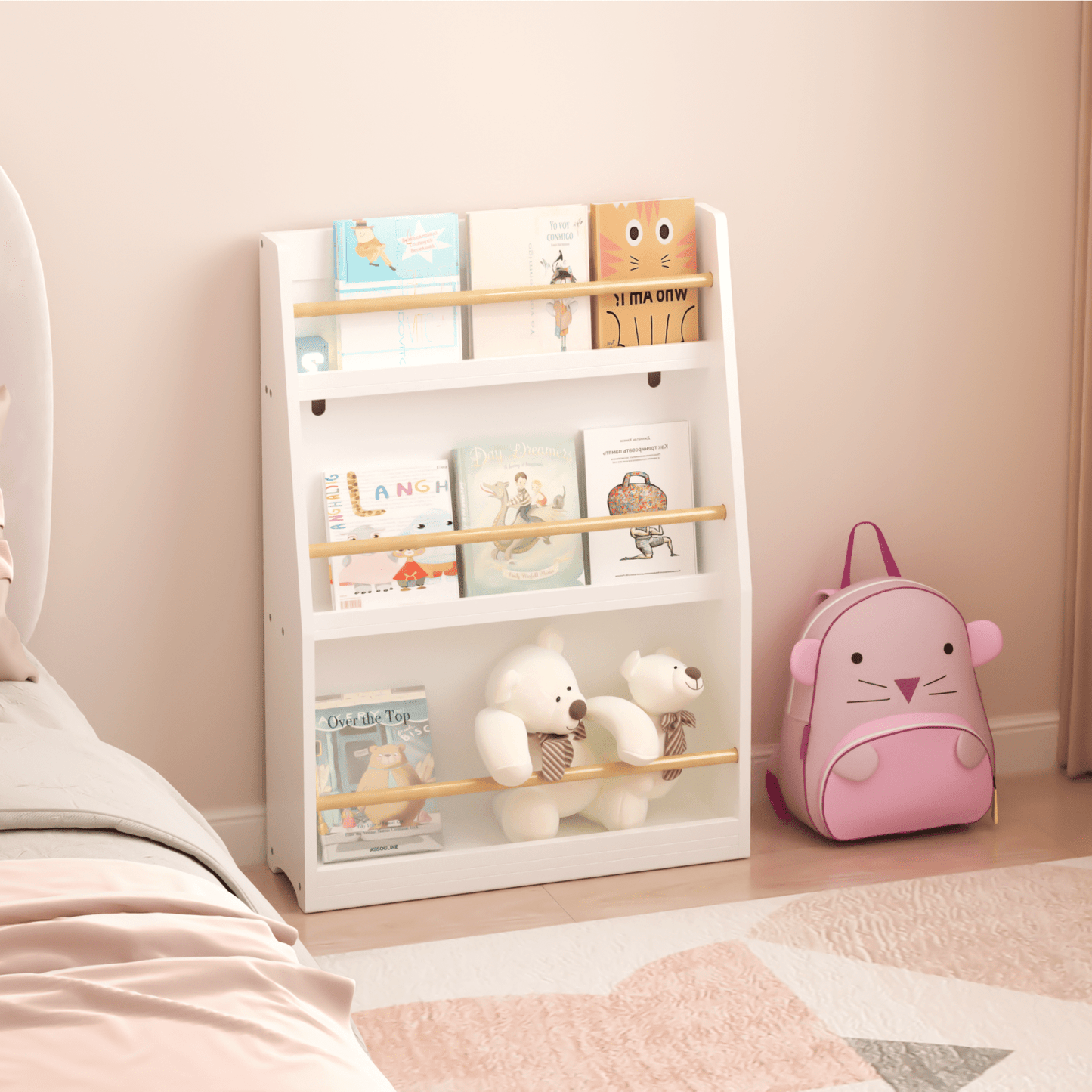 3 Tier Kids Book Shelf Helps Keep Bedrooms, Playrooms, And Classrooms Organized