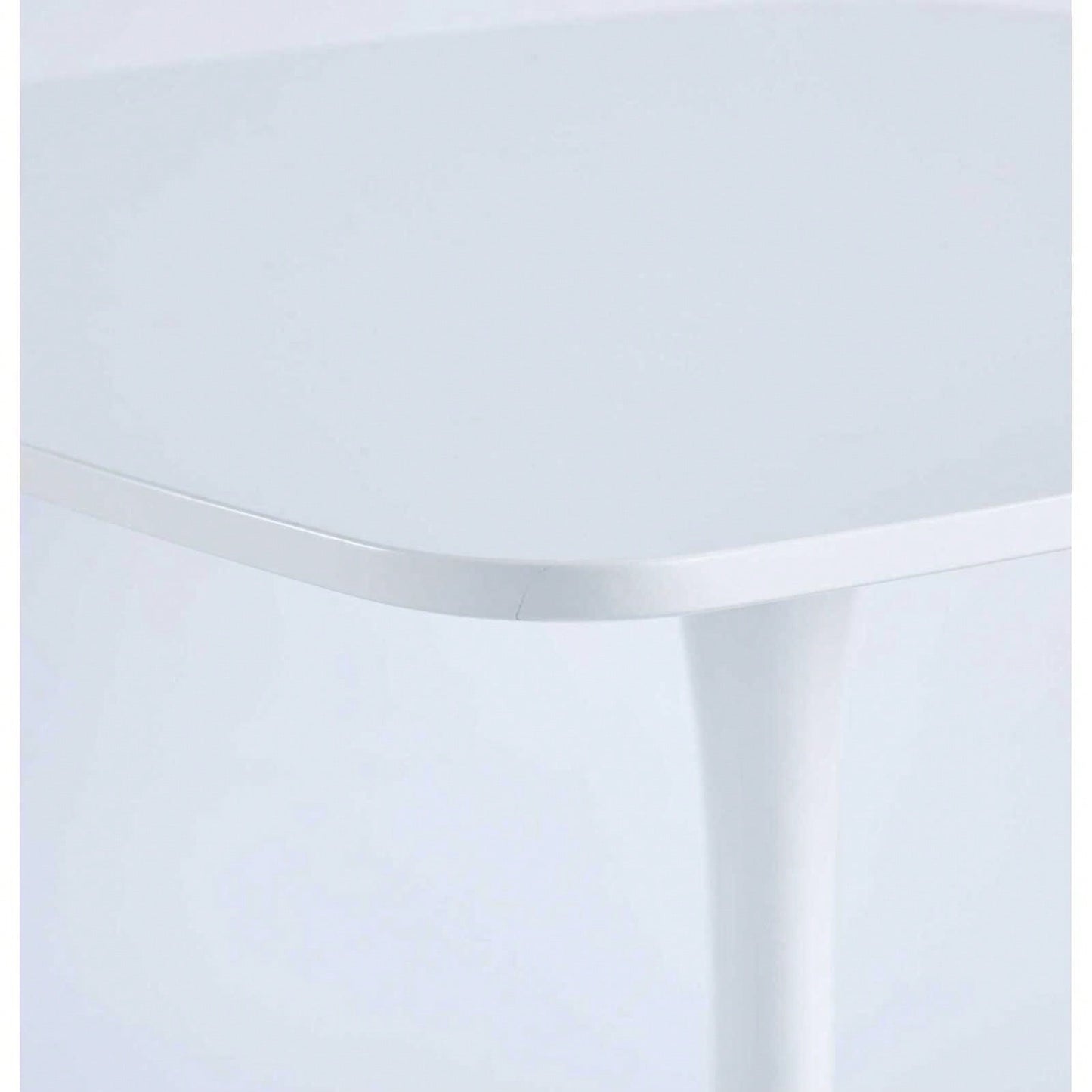 42.1" Round Mid-Century Modern Dining Table, Pedestal Table For 4-6 People, MDF Top, Sturdy Metal Legs, Easy Assembly