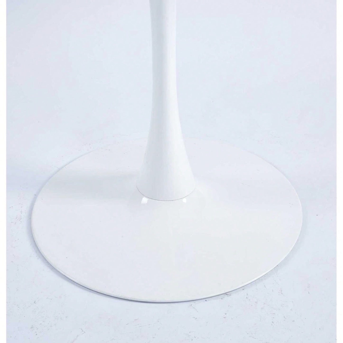 42.1" Round Mid-Century Modern Dining Table, Pedestal Table For 4-6 People, MDF Top, Sturdy Metal Legs, Easy Assembly