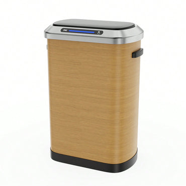 50L Stainless Steel Motion Sensor Trash Can with Quiet Close Lid and Countdown Beam - Hands-Free 13.2 Gallon Kitchen Bin