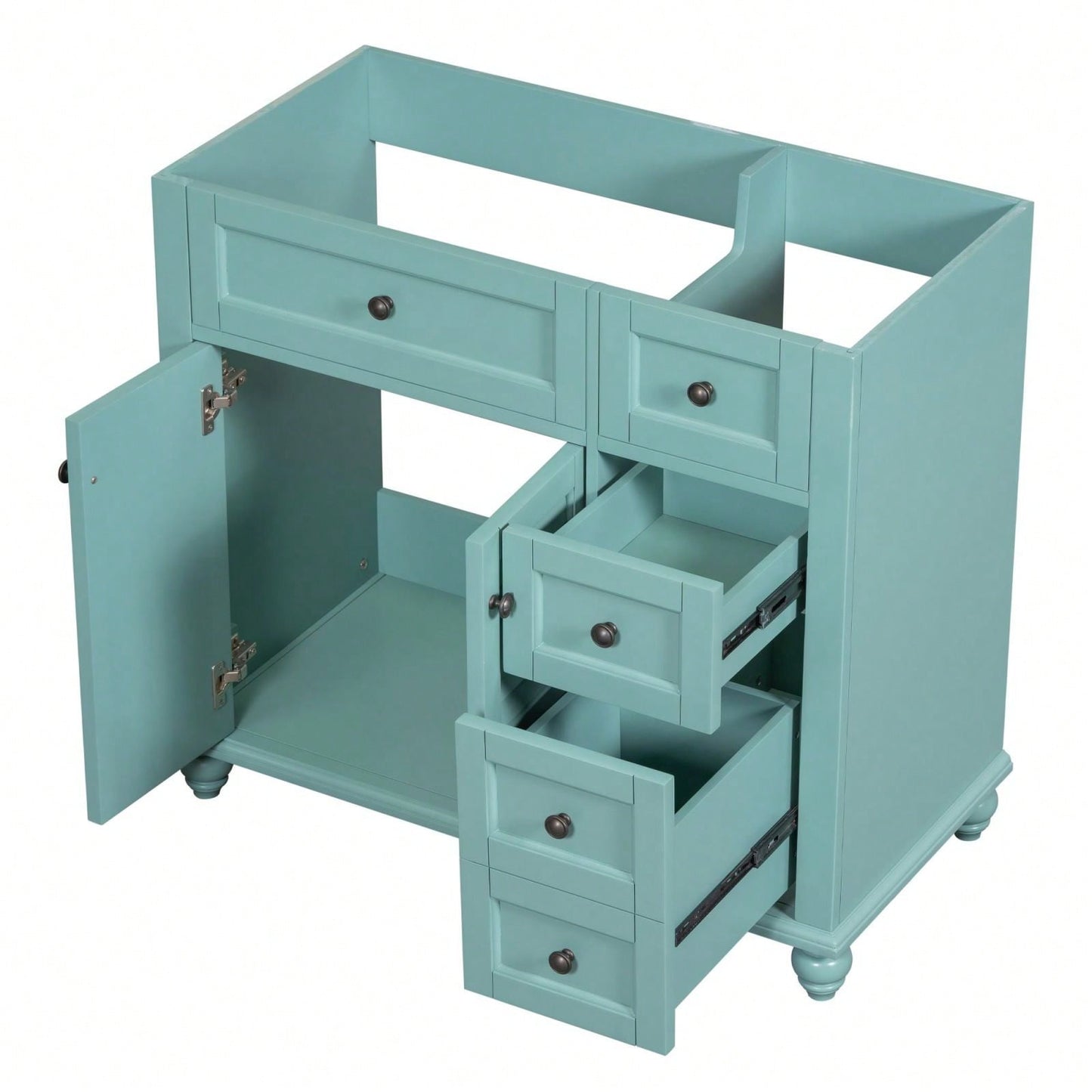 36 Inch Free Standing Bathroom Vanity Set Solid Wood Frame 2 Drawers Soft Closing Doors No Sink Included