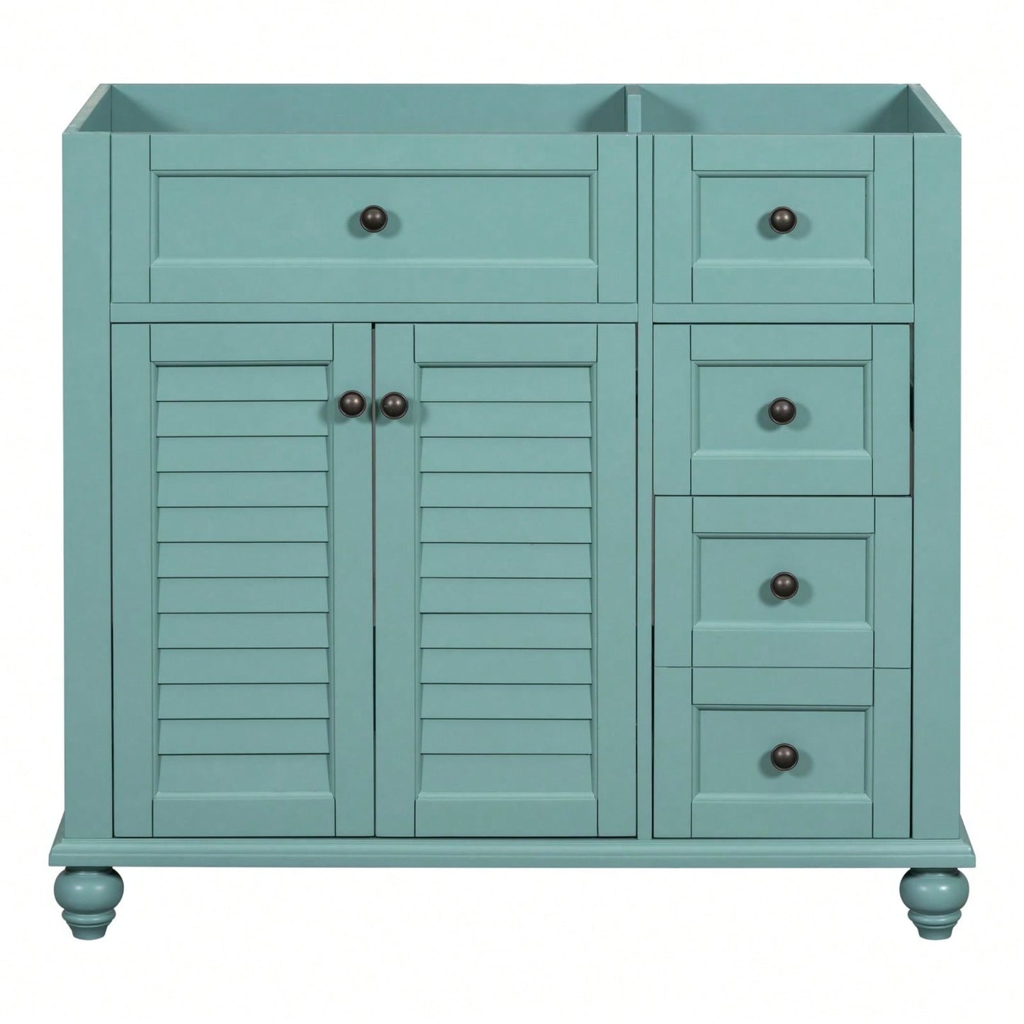 36 Inch Free Standing Bathroom Vanity Set Solid Wood Frame 2 Drawers Soft Closing Doors No Sink Included