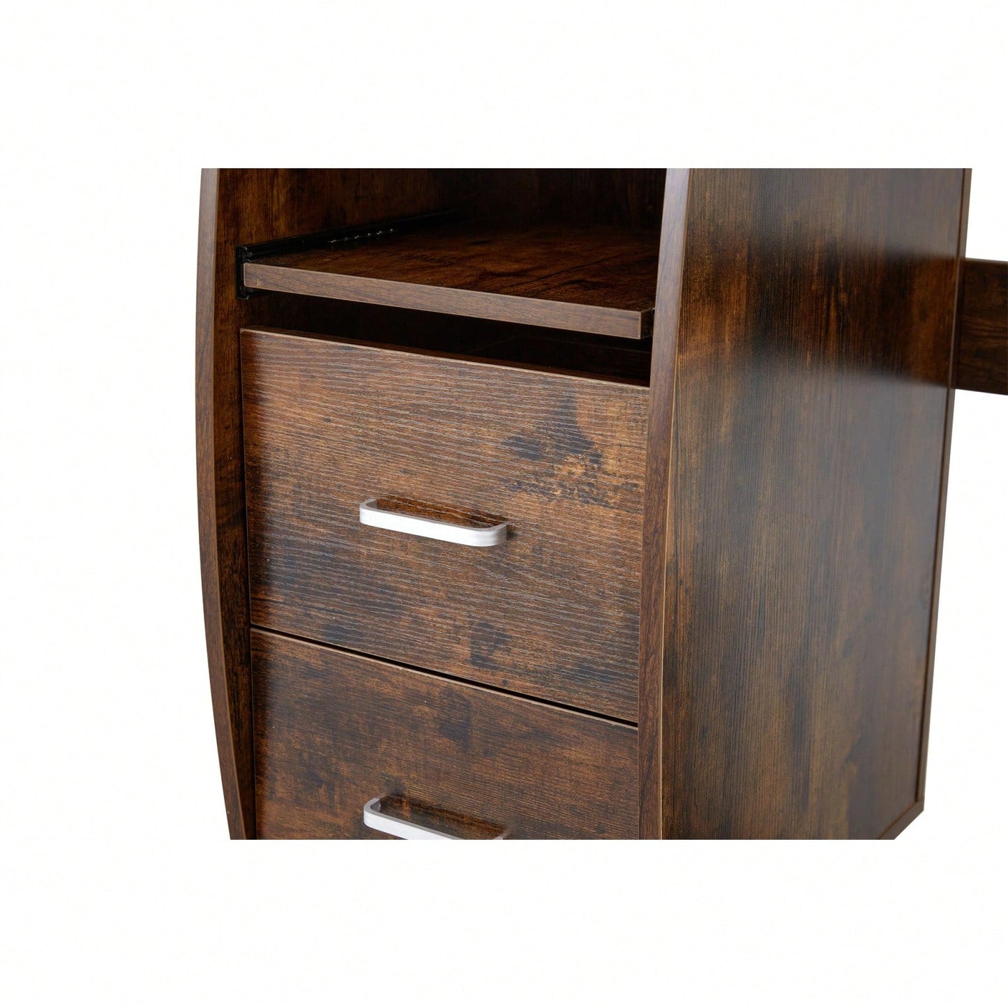 47" Wood Computer Desk With Keyboard Tray Drawers Office Black Classic Traditional Rectangular Metal Finish