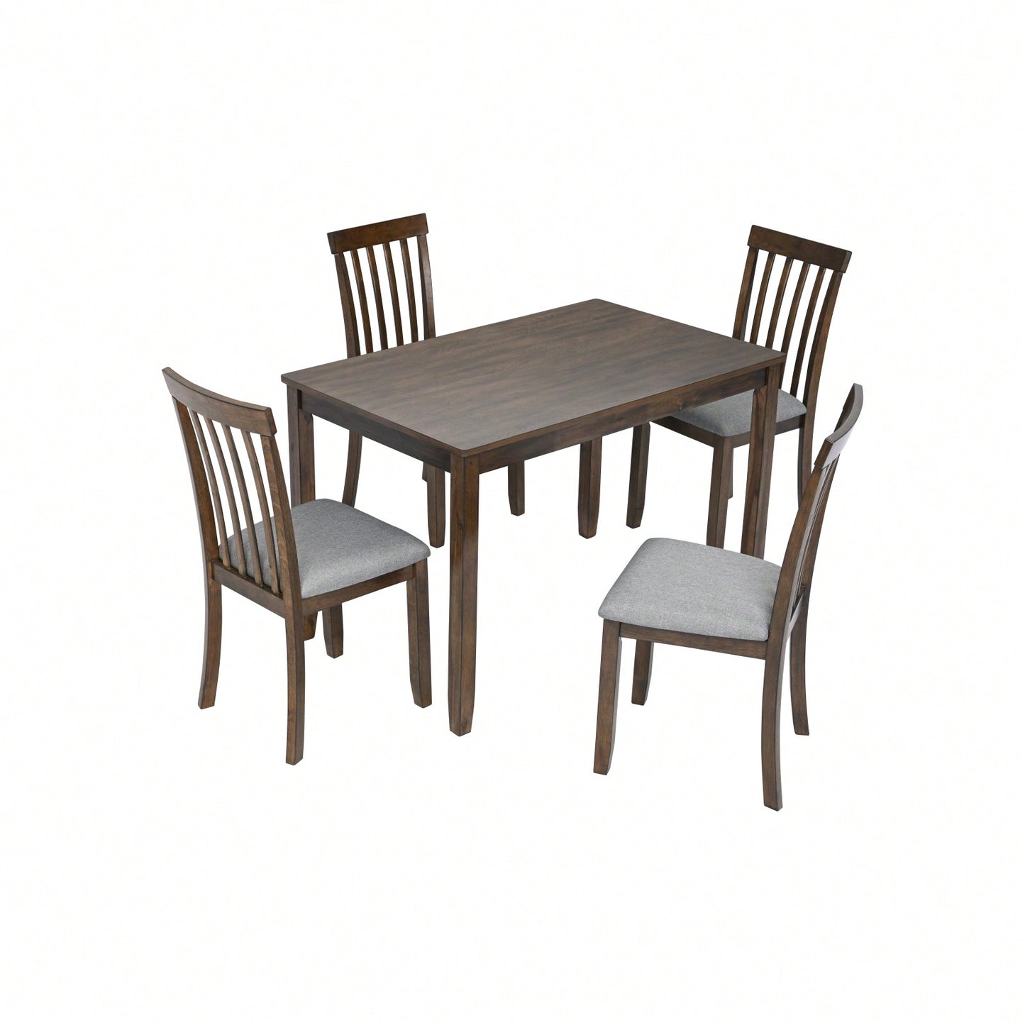 Solid Wood Dining Table For 4 - Small Space Rectangular Kitchen Table, Elegant & Modern Design, Easy Assembly