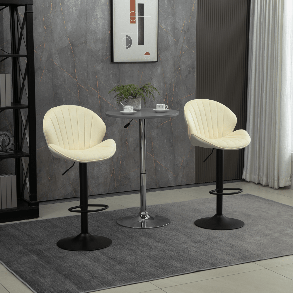 Adjustable Bar Stools Set Of 2, Counter Height Bar Chairs With Back And Footrest, Kitchen Pub Chairs