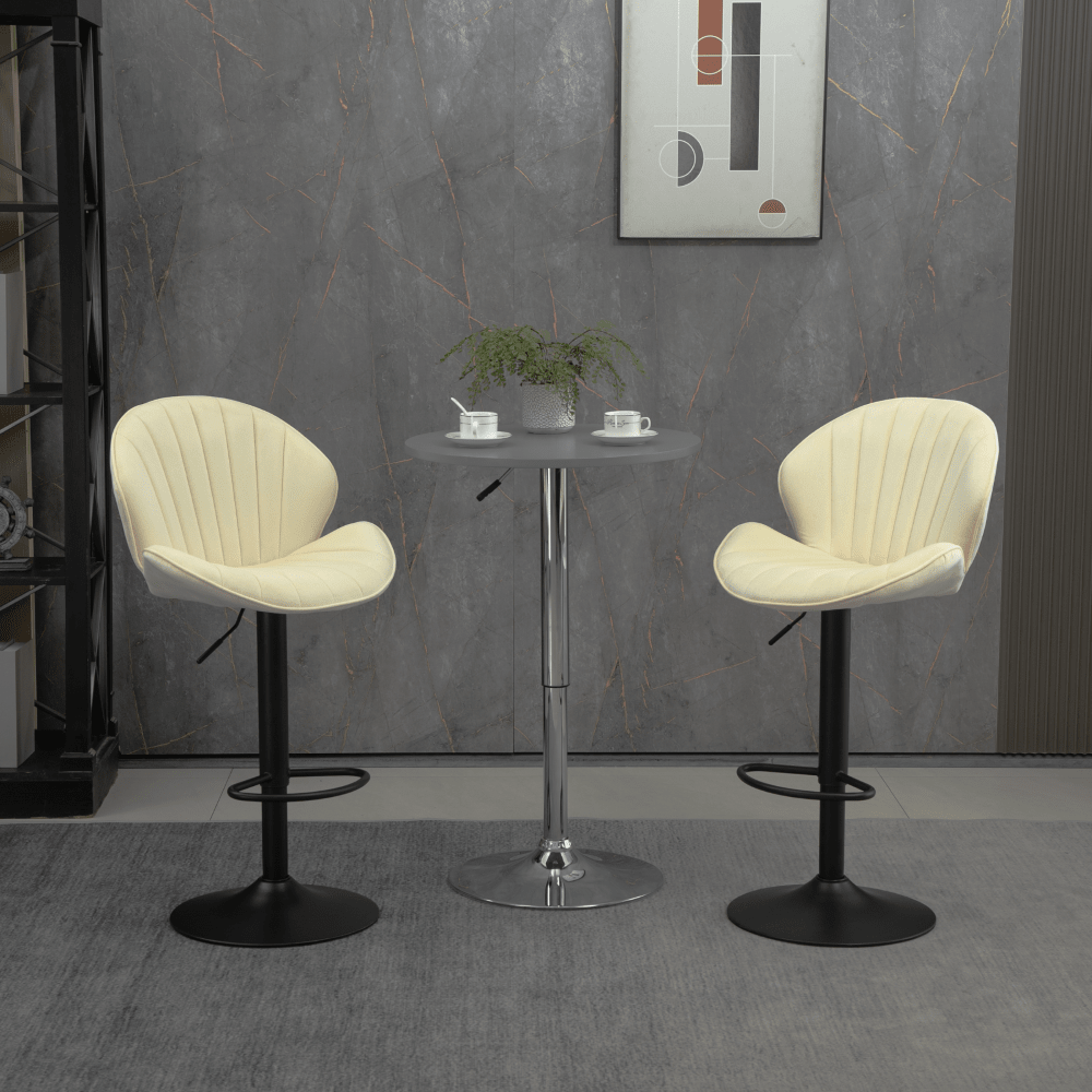 Adjustable Bar Stools Set Of 2, Counter Height Bar Chairs With Back And Footrest, Kitchen Pub Chairs