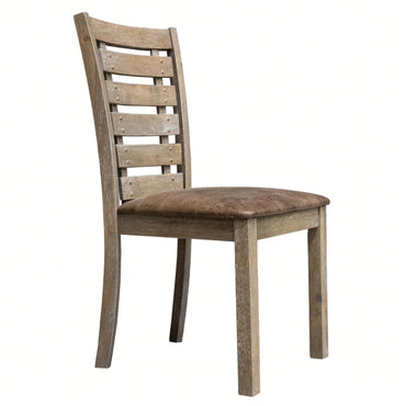 Rustic Farmhouse Dining Chairs Set of 2 Distressed Wood Ladder Back Modern Design Sturdy Solid Frame Easy Assembly for Dining Living Room